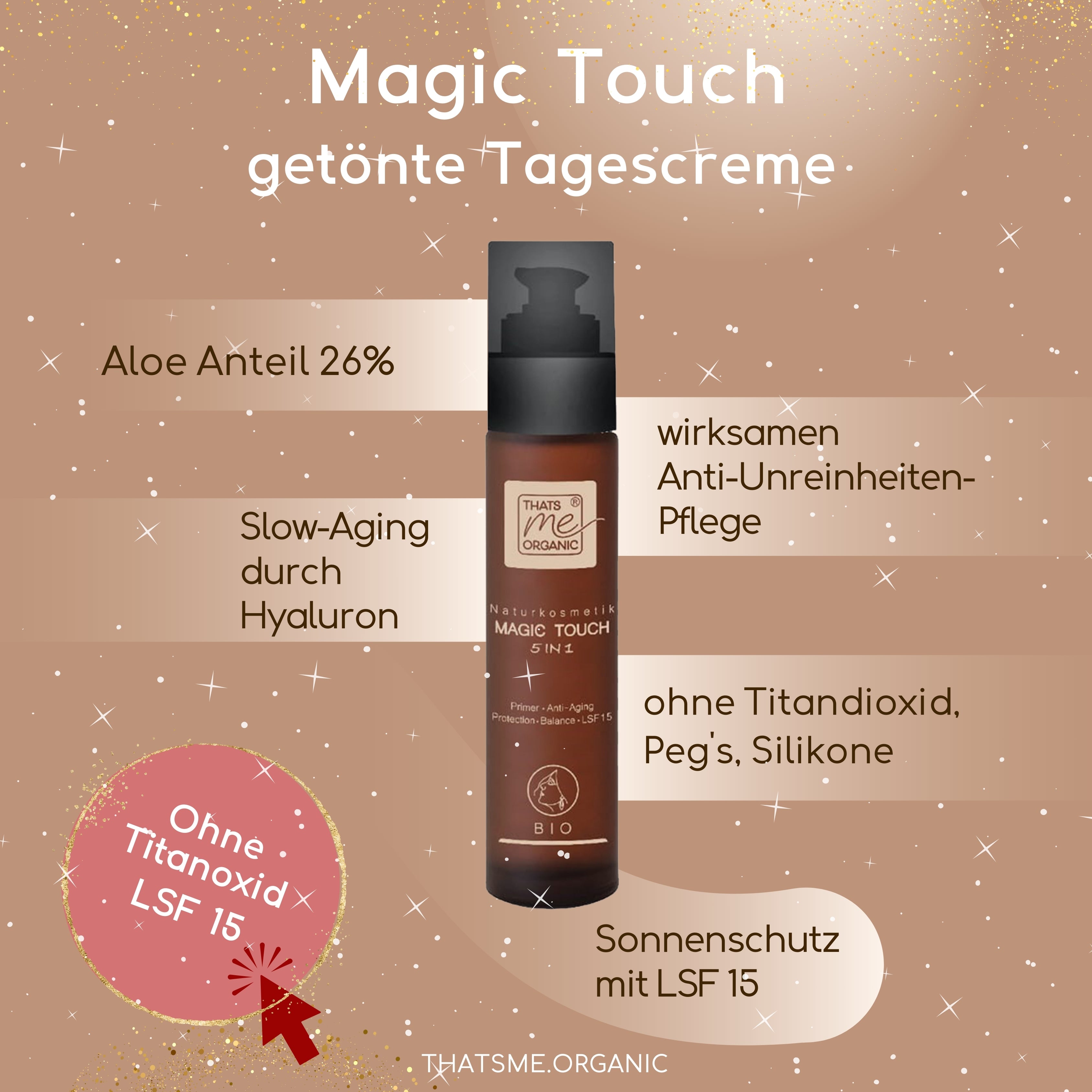 Magic-Touch getönte BIO-Tagescreme Slow Aging 50ml im Glas vegan Bio-Naturkosmetik