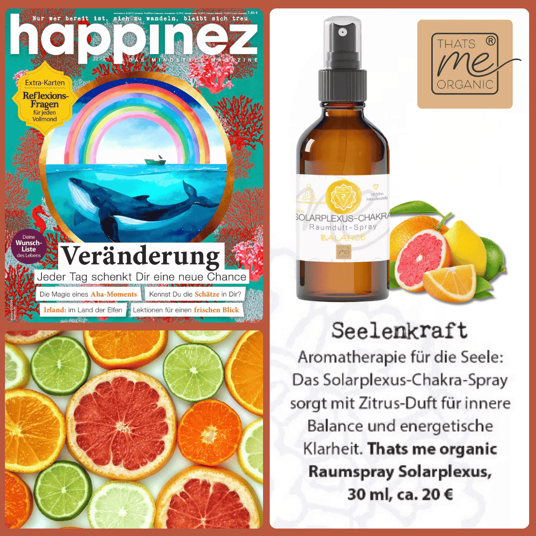 SOLARPLEXUS-CHAKRA Aromatherapie Aura-, Raumduft-, Yoga- & Meditationsspray BALANCE (gelb)