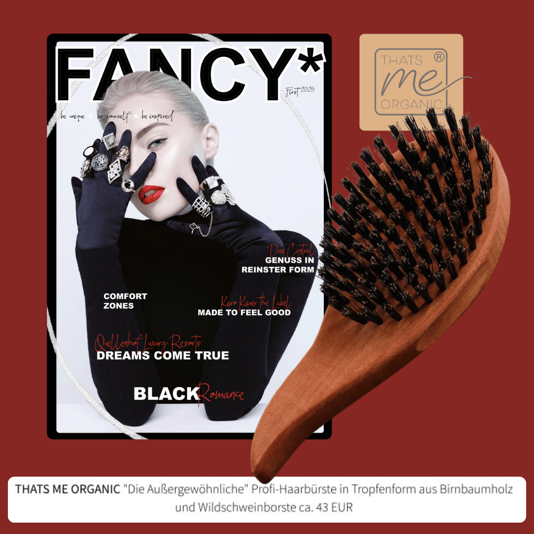 Profi-Haarbürste Tropfenform "Die Außergewöhnliche" aus Birnbaumholz & Wildschweinborste