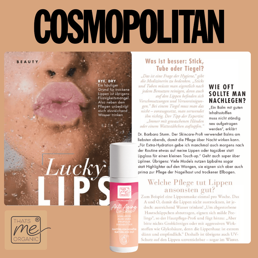 ANTI-AGING LIP-CARE Lippenpflegestift mit Propolis, Hyaluron, Aloe Vera + Sheabutter