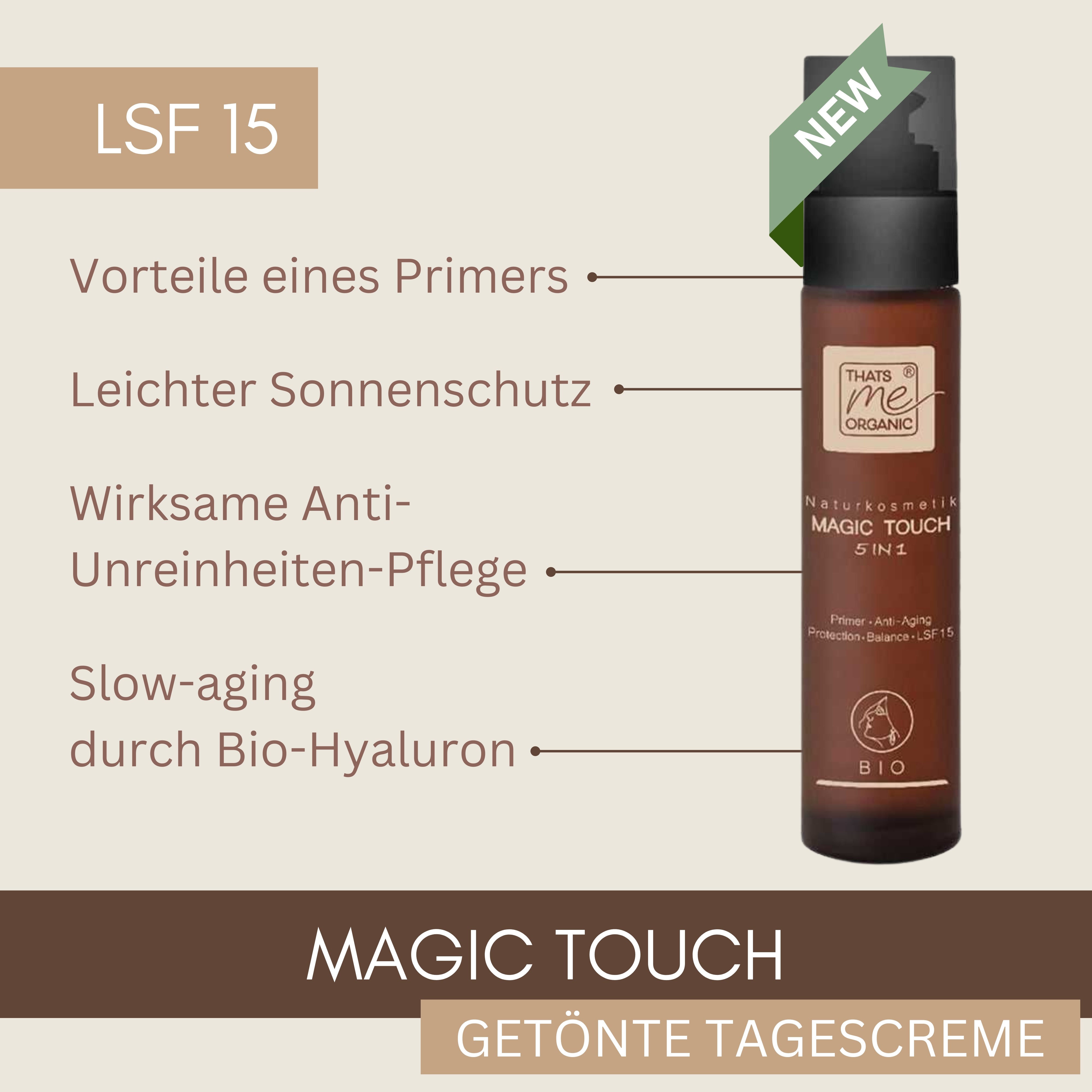 Magic-Touch getönte BIO-Tagescreme Slow Aging 50ml im Glas vegan Bio-Naturkosmetik