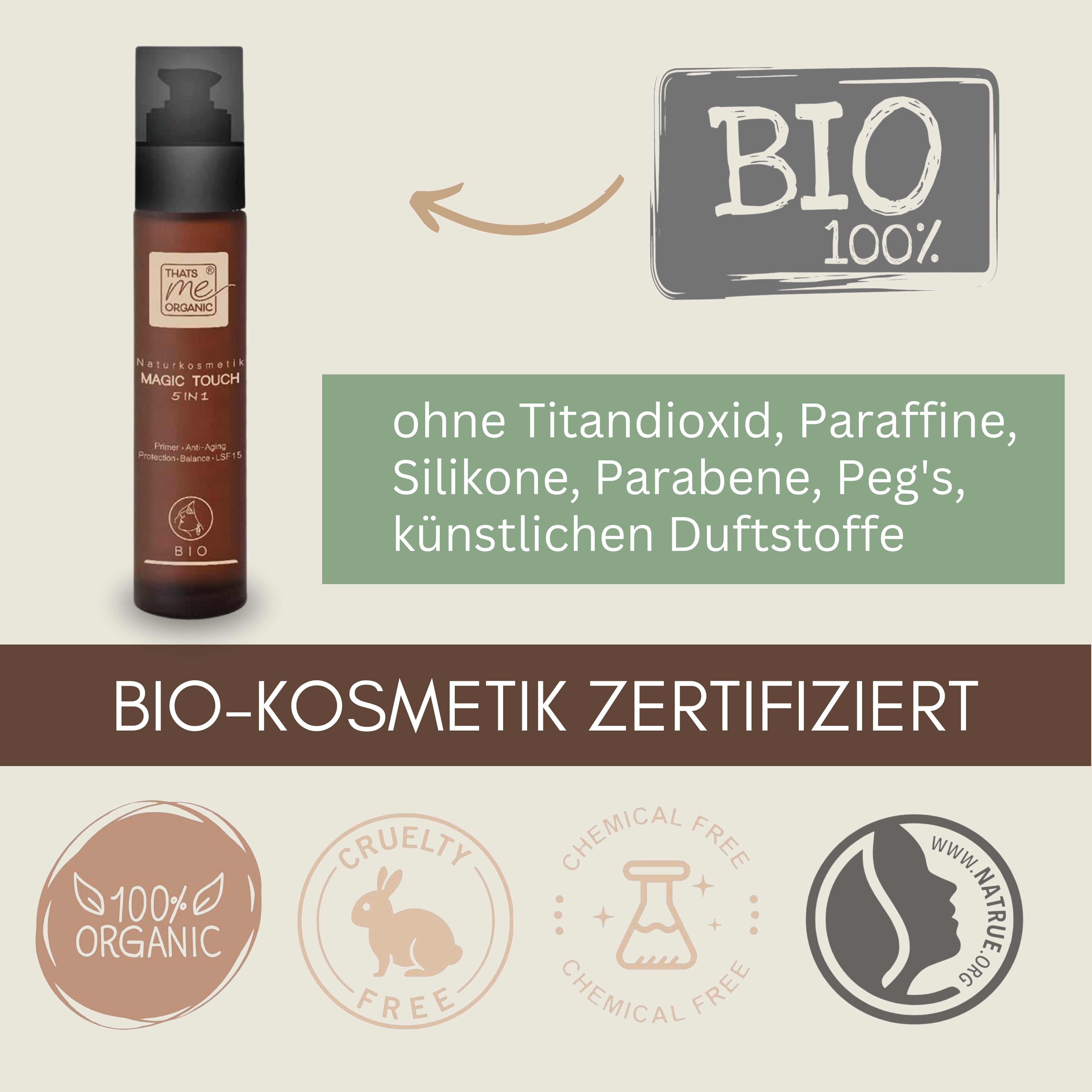 Magic-Touch getönte BIO-Tagescreme Slow Aging 50ml im Glas vegan Bio-Naturkosmetik