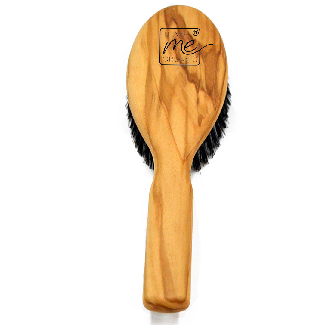 Professional hairbrush classic shape "The Mediterranean" made of olive wood and wild boar bristles