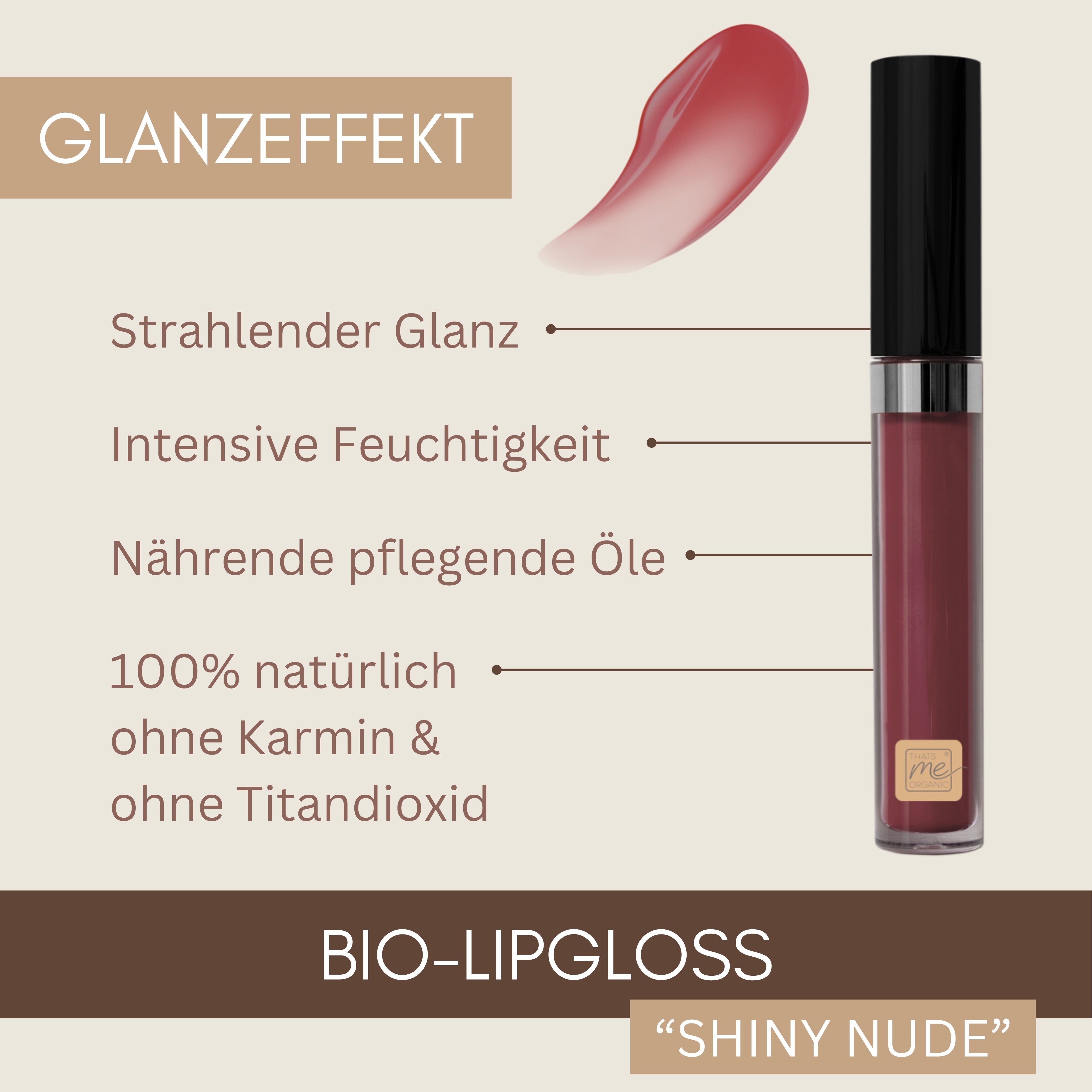 Bio-Lipgloss Shiny Pink + Shiny Nude – Pflegend, Deckend + Cruelty-Free | Naturkosmetik