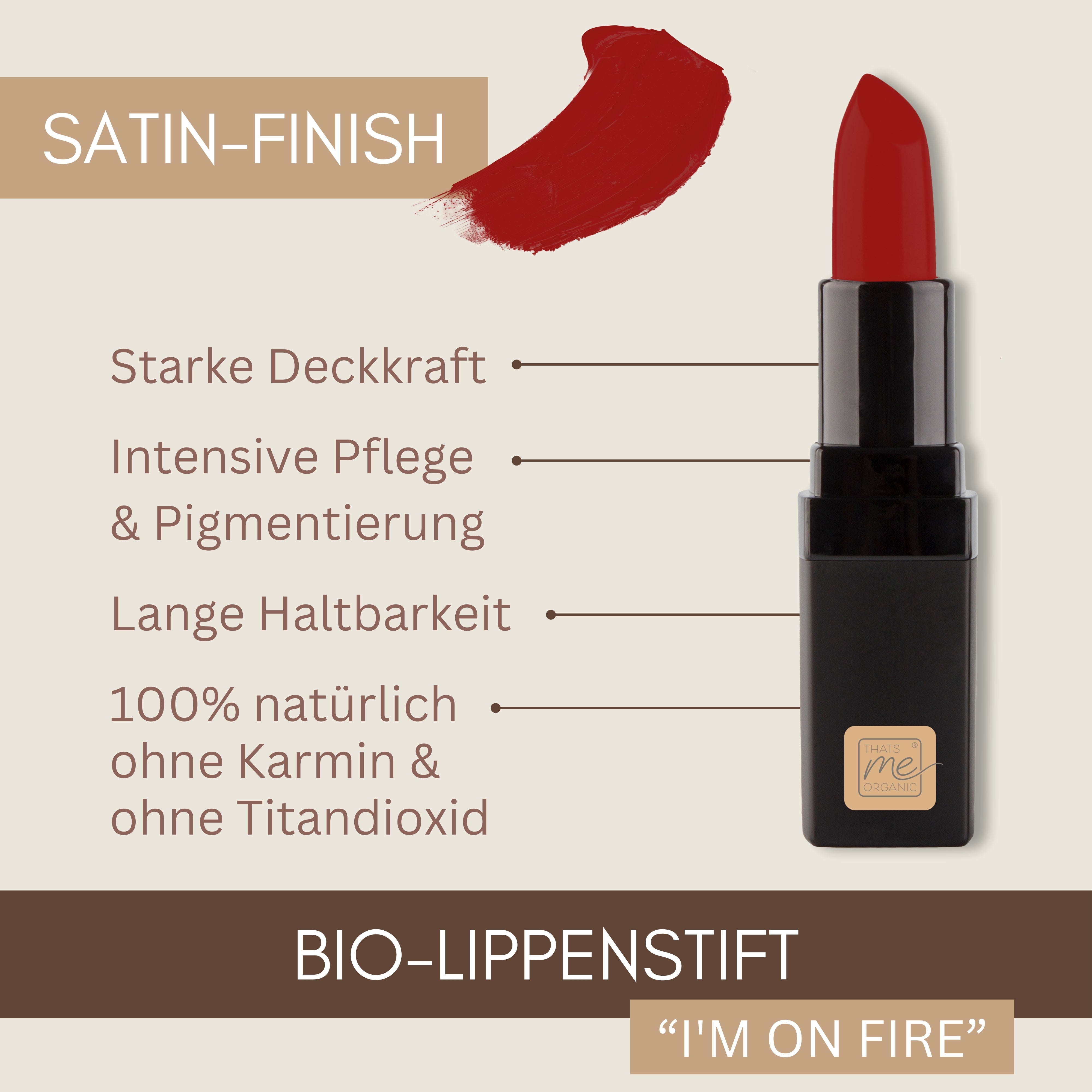 Bio-Lippenstift – 6 Farben, vegan, tierversuchsfrei + ohne Titandioxid – langanhaltend + Pflegend