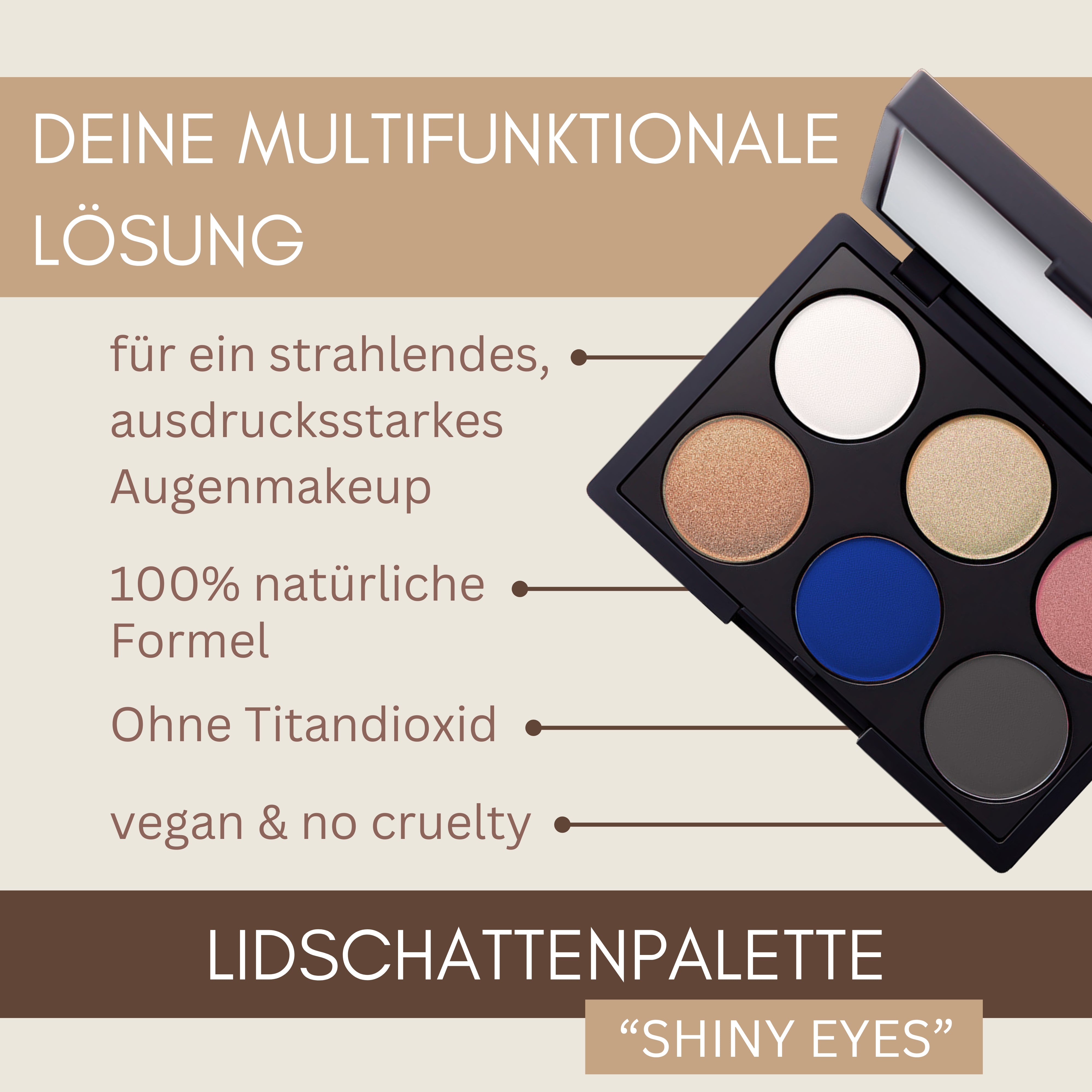 Lidschatten-Palette "Nice Eyes" mit 6 Nuancen | Naturkosmetik