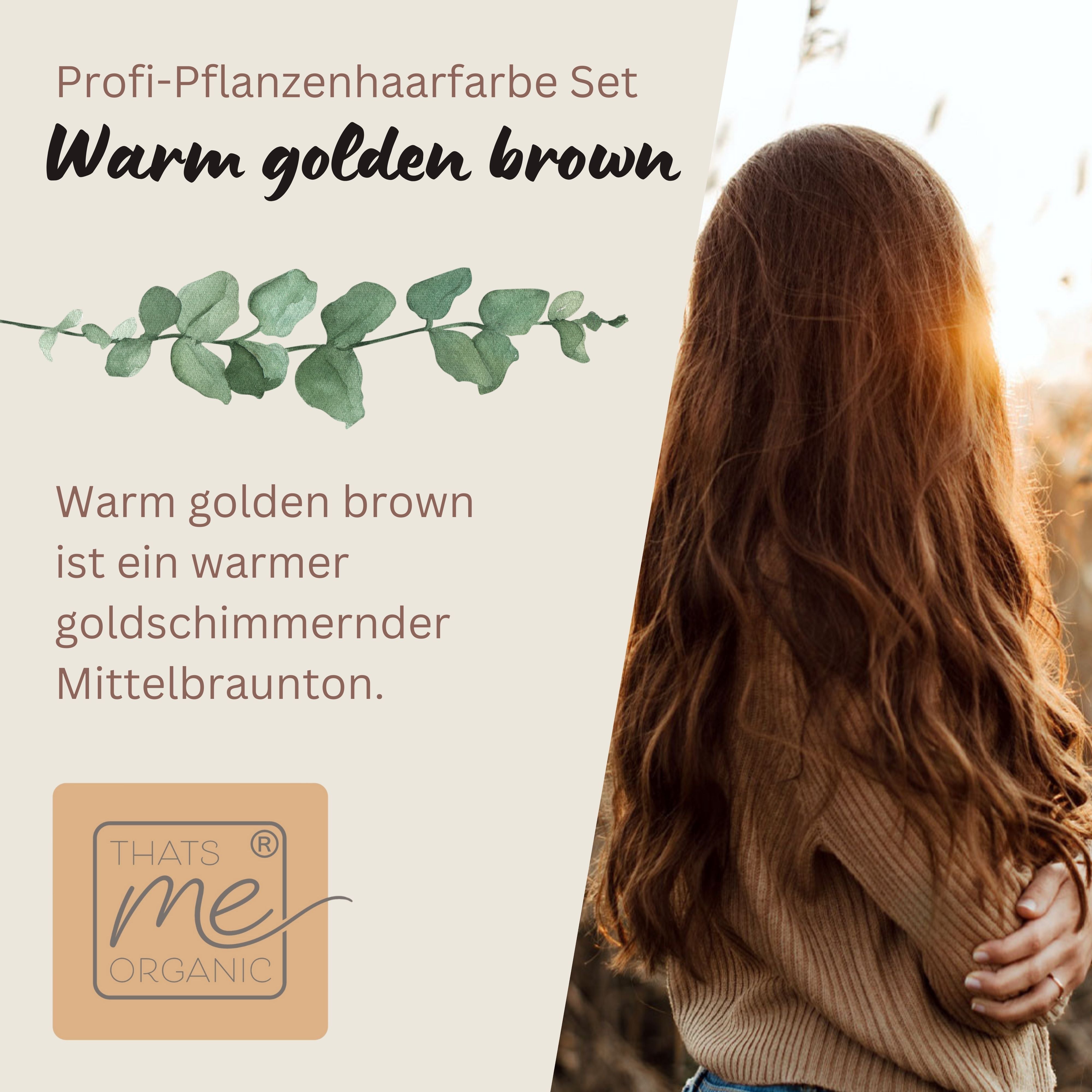 Professional plant hair color SET warm golden brown "warm golden brown"