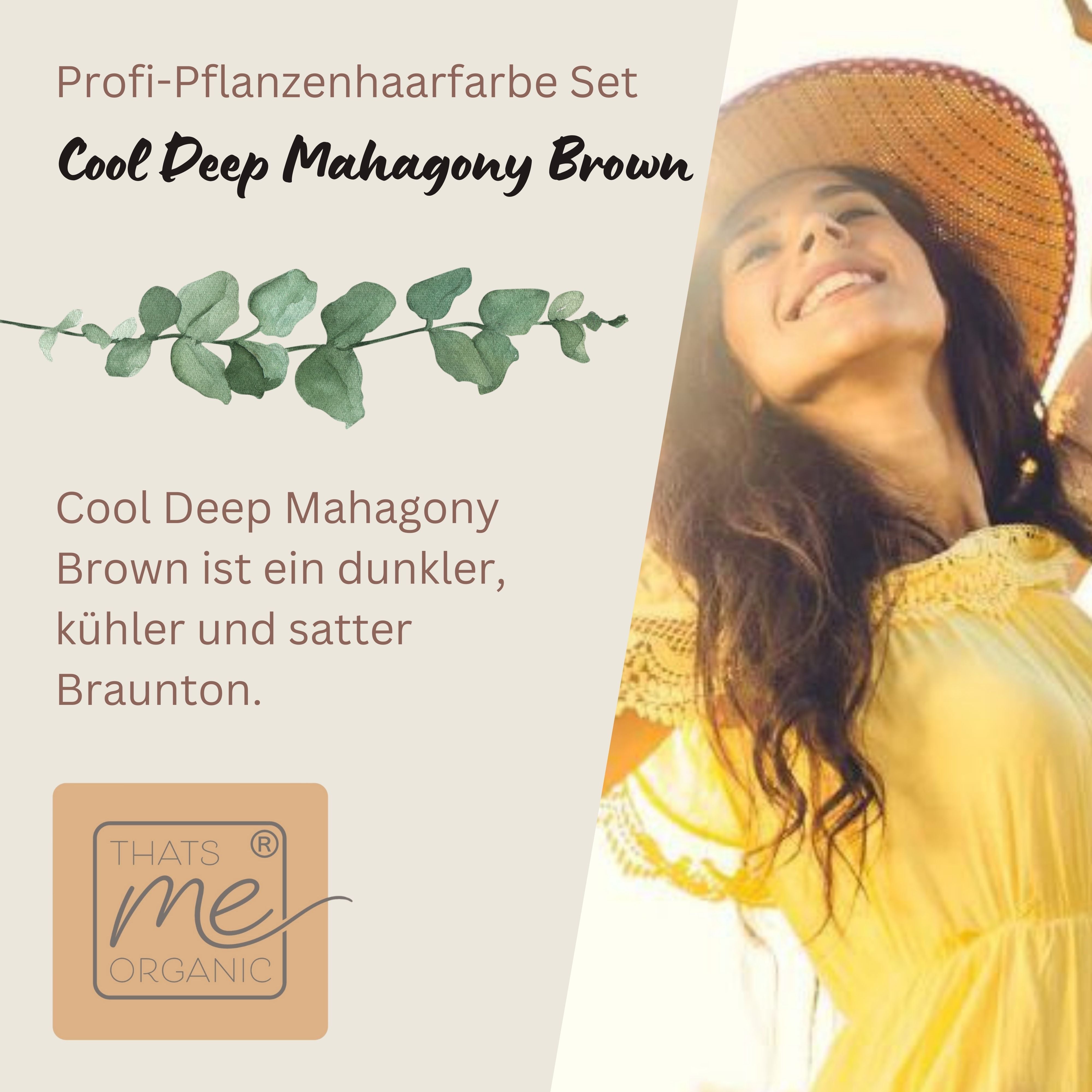 Professional plant hair color SET cool dark mahogany brown "cool deep mahogany brown" 