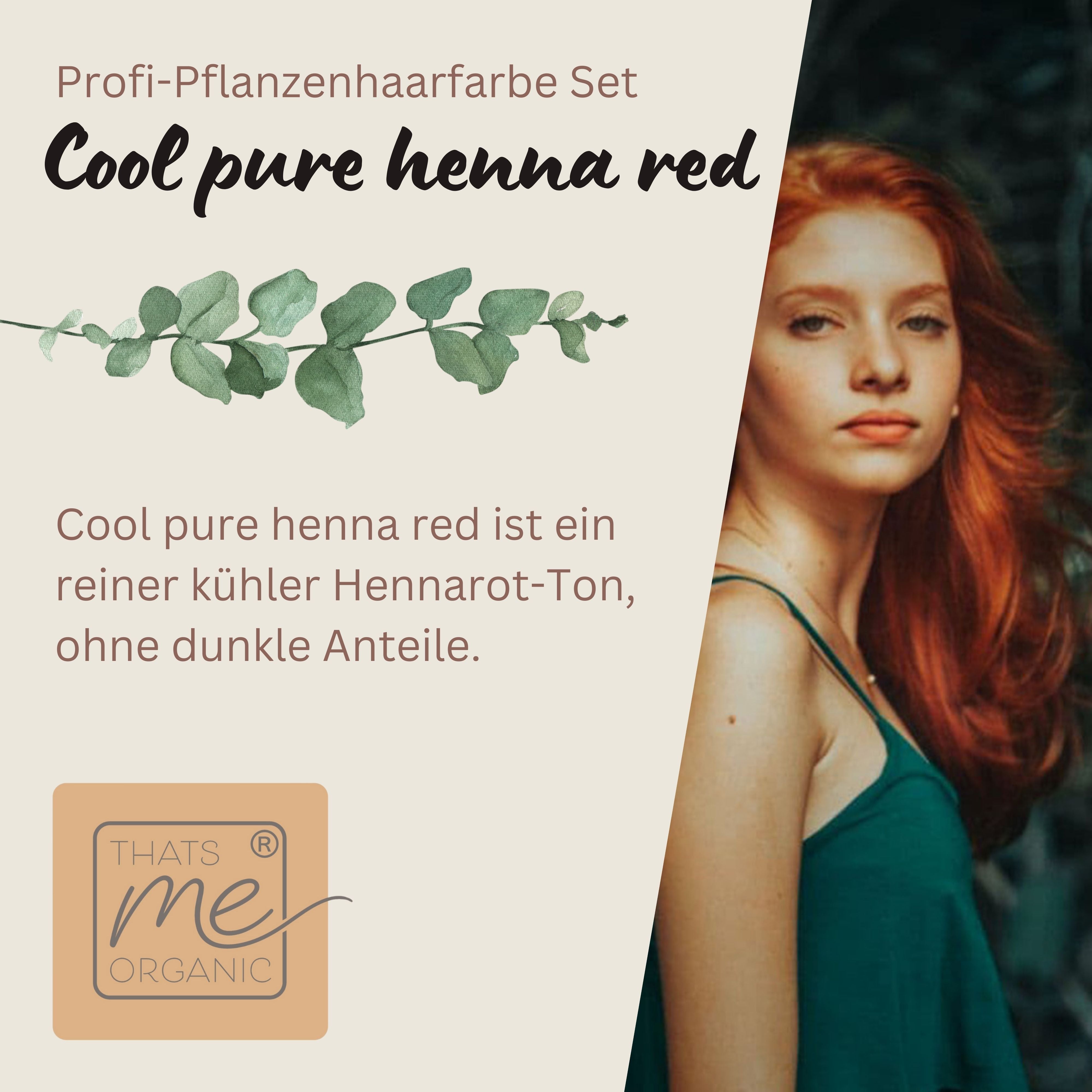 Profi-Pflanzenhaarfarbe "kaltes rotes Henna pur - cool pure henna red" 90g Nachfüllpack