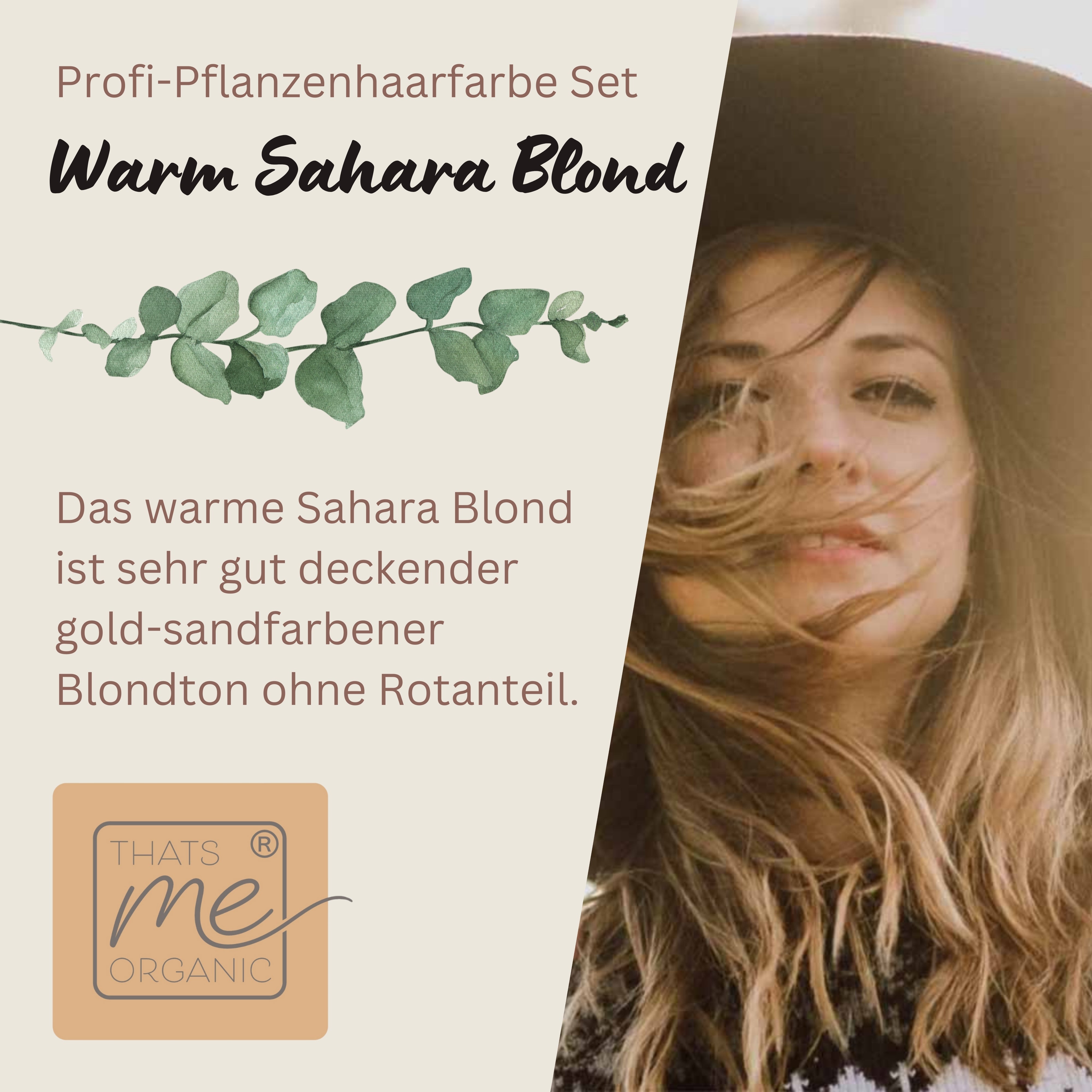 Profi-Pflanzenhaarfarbe warmes Sahara-Blond "warm sahara blond" 90g Nachfüllpack
