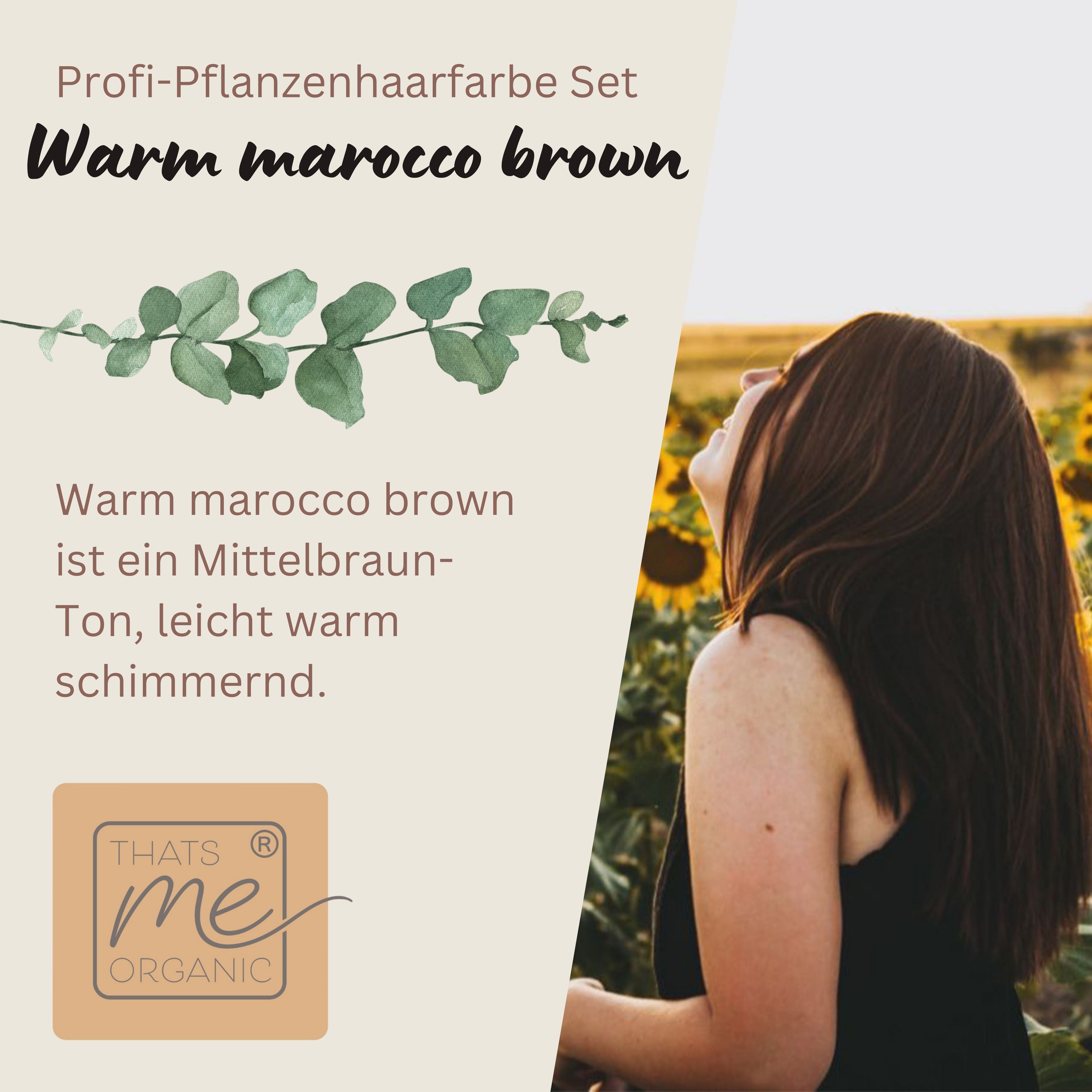 Profi-Pflanzenhaarfarbe warmes Marokko-Braun "warm marocco brown" 90g Nachfüllpack