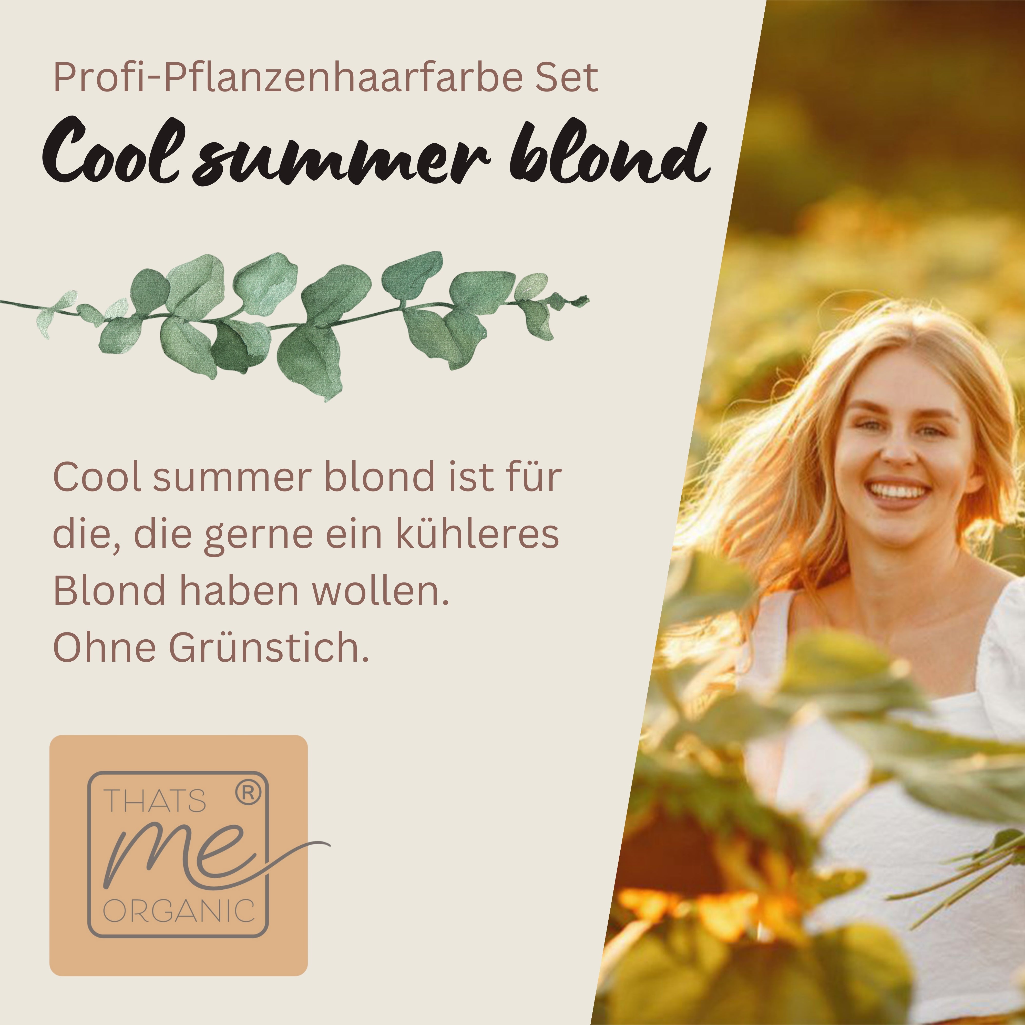 Profi-Pflanzenhaarfarbe kühles Summer-Blond "cool summer blond in 2-Steps" 2x 90g Nachfüllpacks