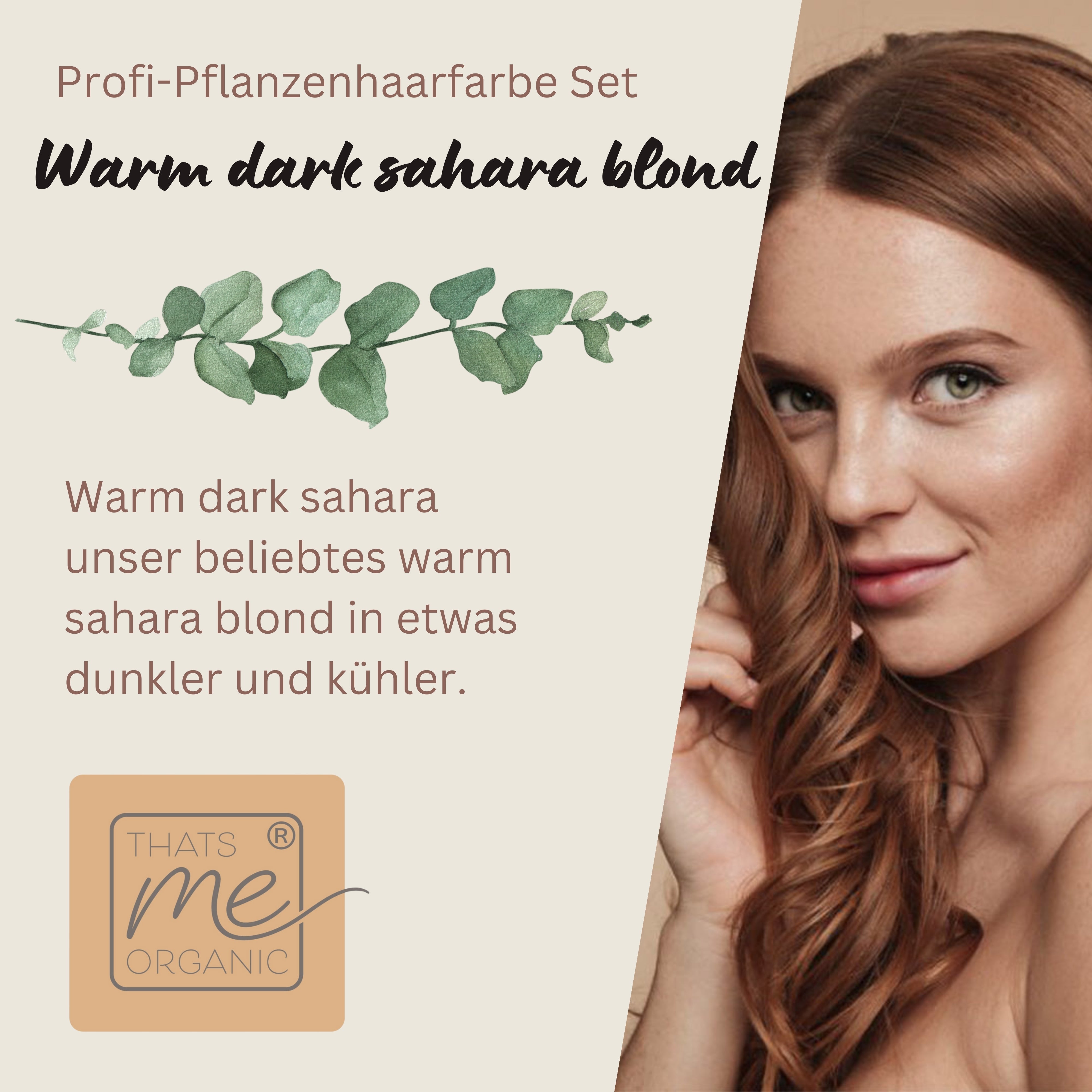 Professional plant hair color "warm dark Sahara blonde - warm dark Sahara blonde" 90g refill pack