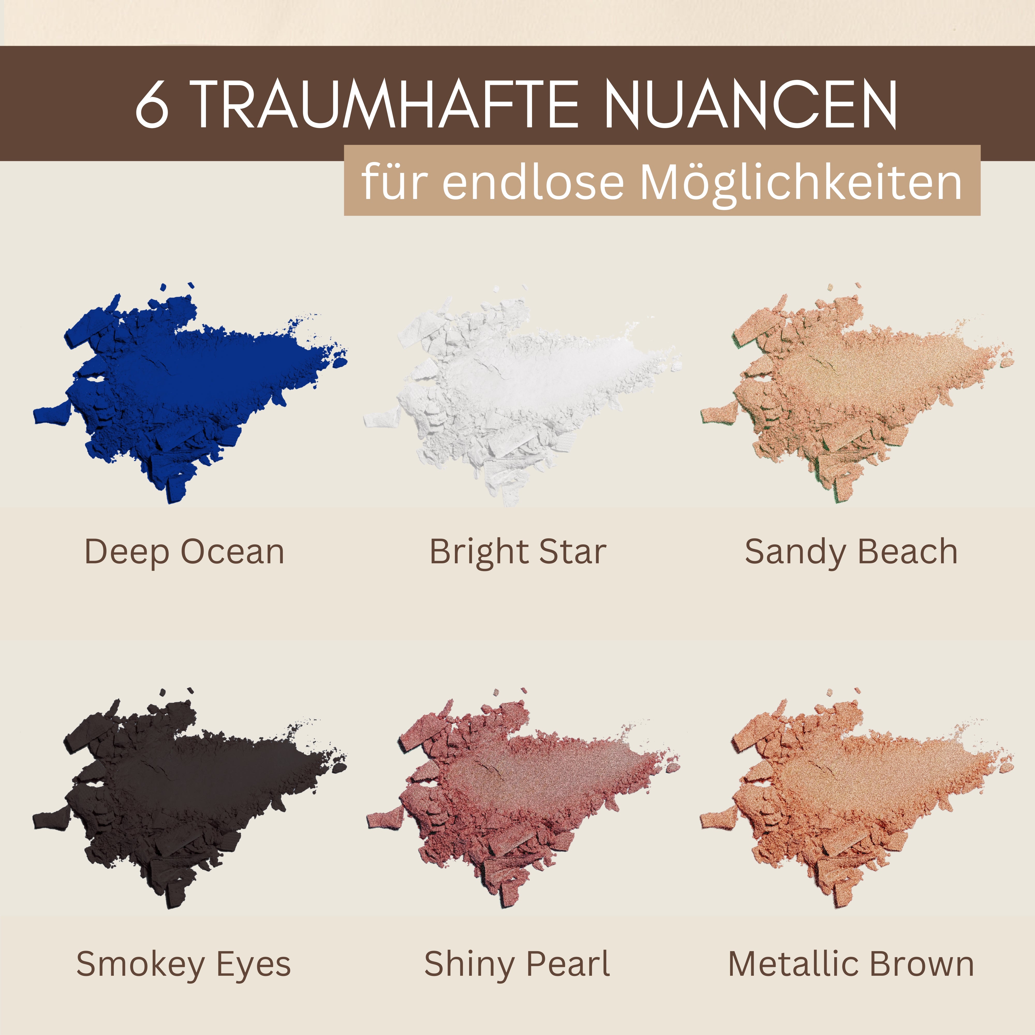 Lidschatten-Palette "Nice Eyes" mit 6 Nuancen | Naturkosmetik