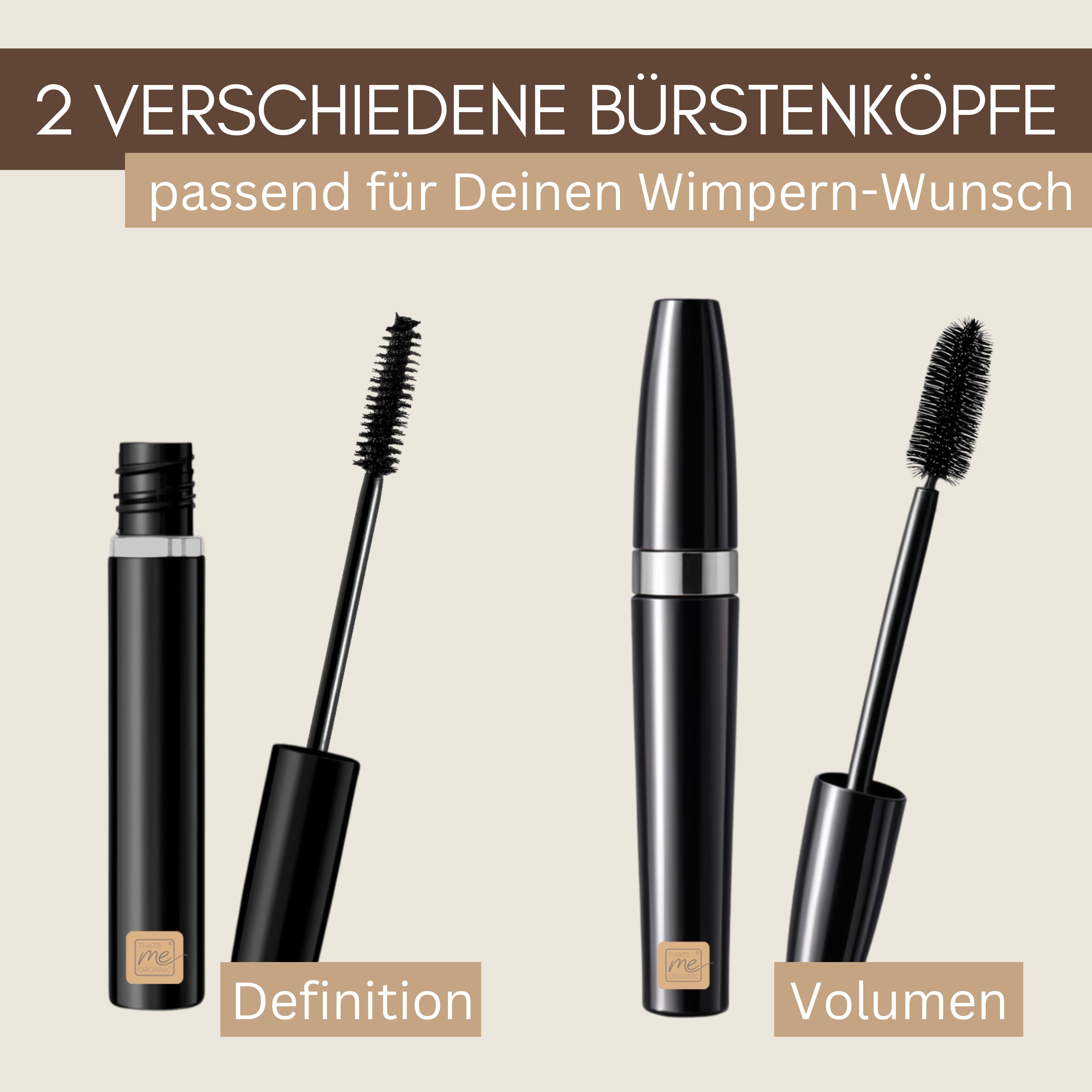 Bio-Mascara "Mega Volume Mascara" für extra voluminöse Wimpern | Wimperntusche | Naturkosmetik