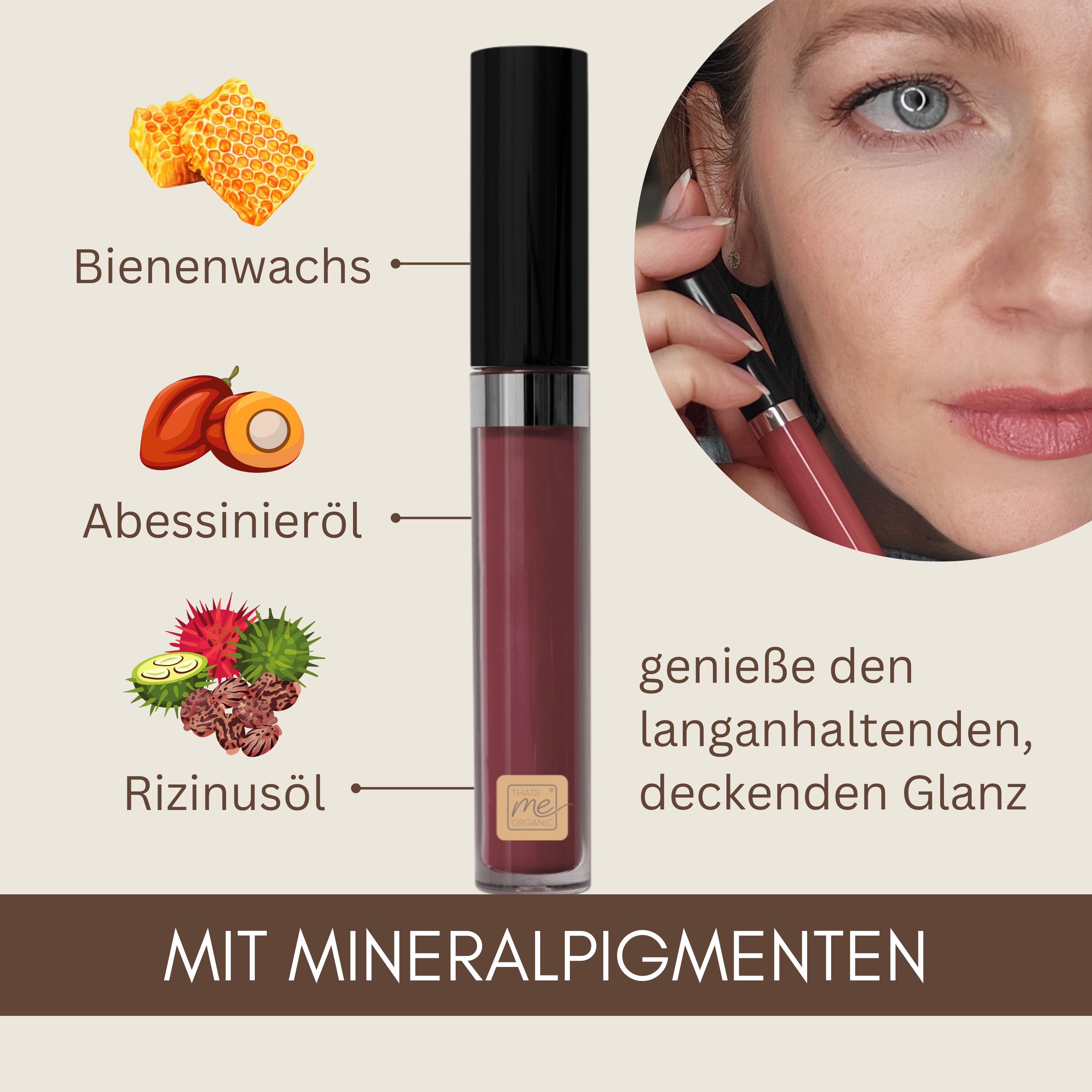 Bio-Lipgloss Shiny Pink + Shiny Nude – Pflegend, Deckend + Cruelty-Free | Naturkosmetik