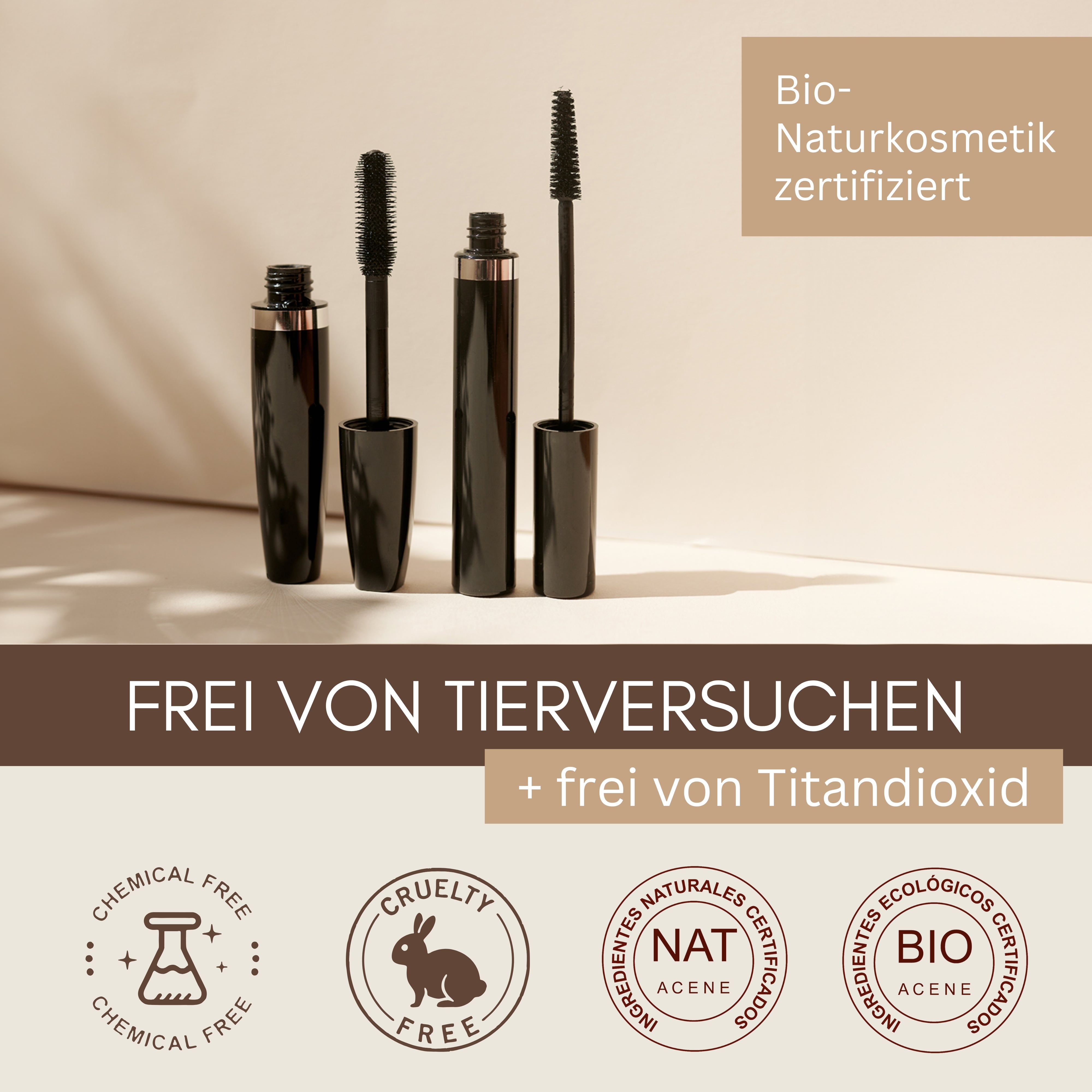 Bio-Mascara "Long Definition" für lange definierte Wimpern | Wimperntusche | Naturkosmetik