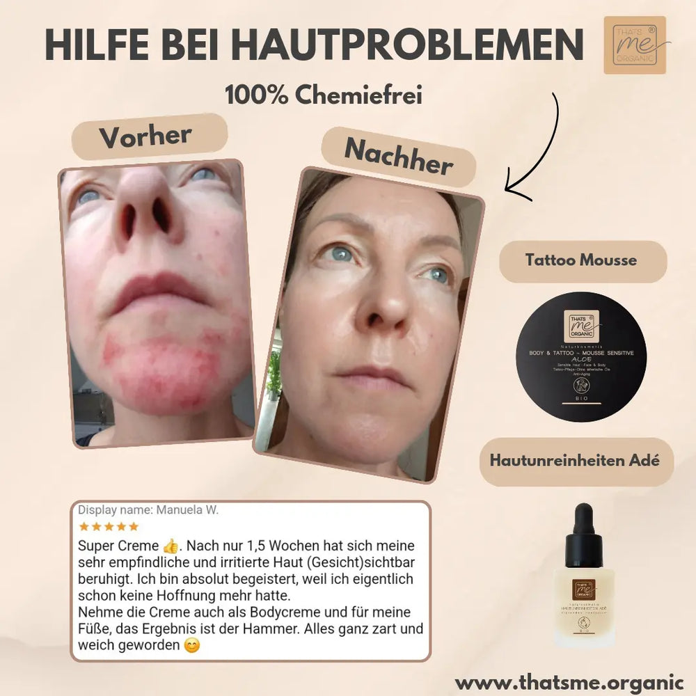 BIO-Body + Tattoo-Mousse sensitive Körperbutter Aloe mit Hyaluron 200ml Naturkosmetik