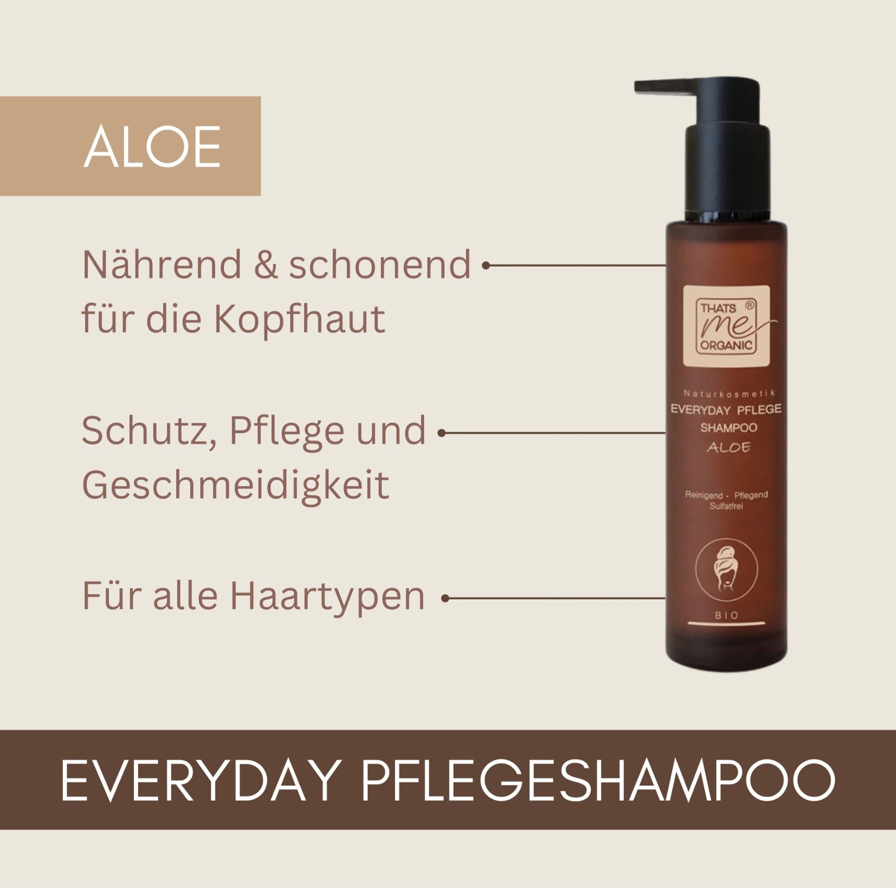 ORGANIC care shampoo "everyday" aloe 200ml + applicator bottle 