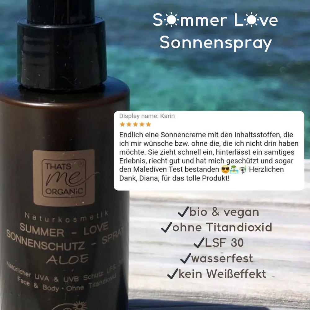 BIO-Body Spray SUMMER-LOVE Aloe LSF 30 | Mineralisches Sonnenschutz-Spray 100 ml