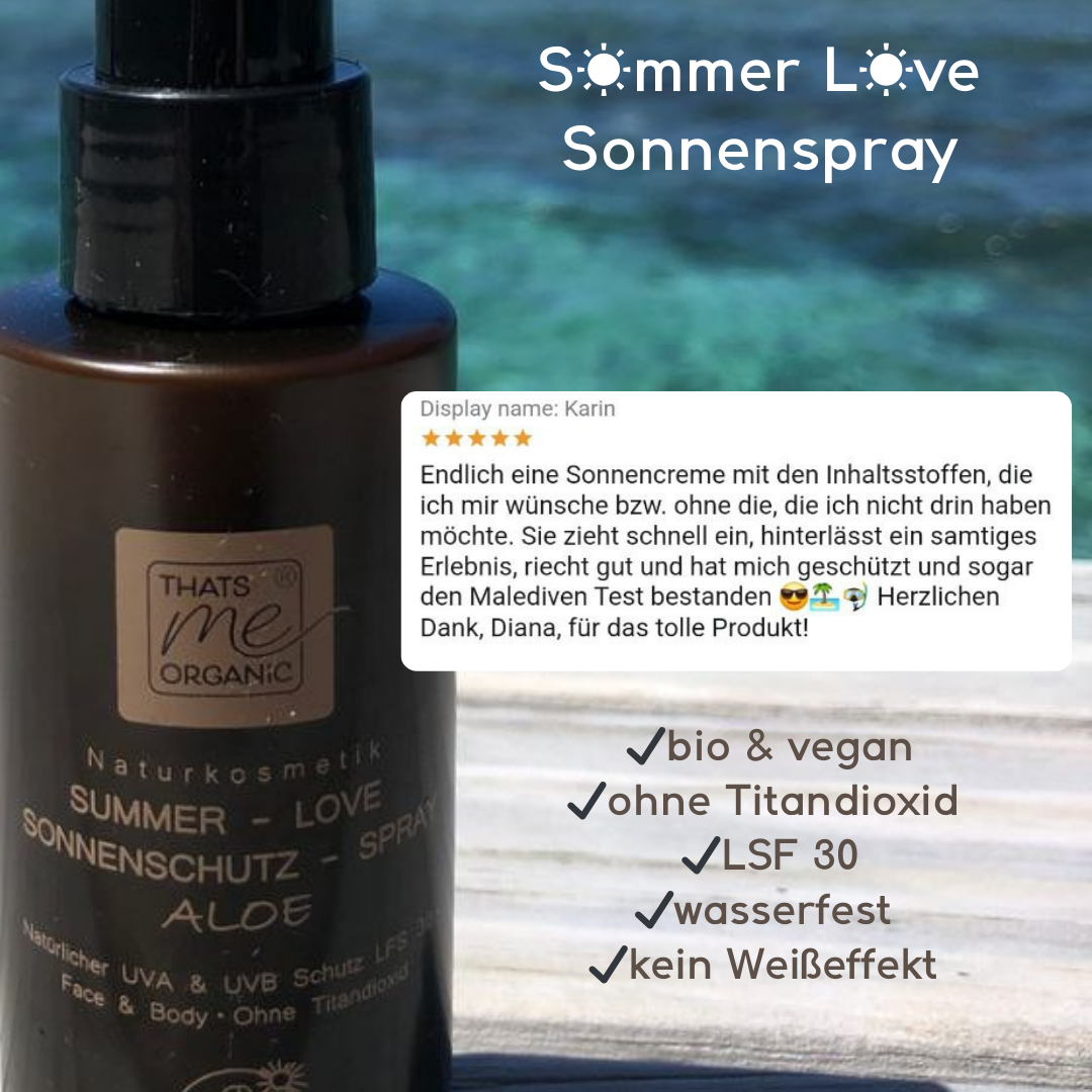 ORGANIC sun protection spray SUMMER-LOVE Aloe 100ml natural cosmetics