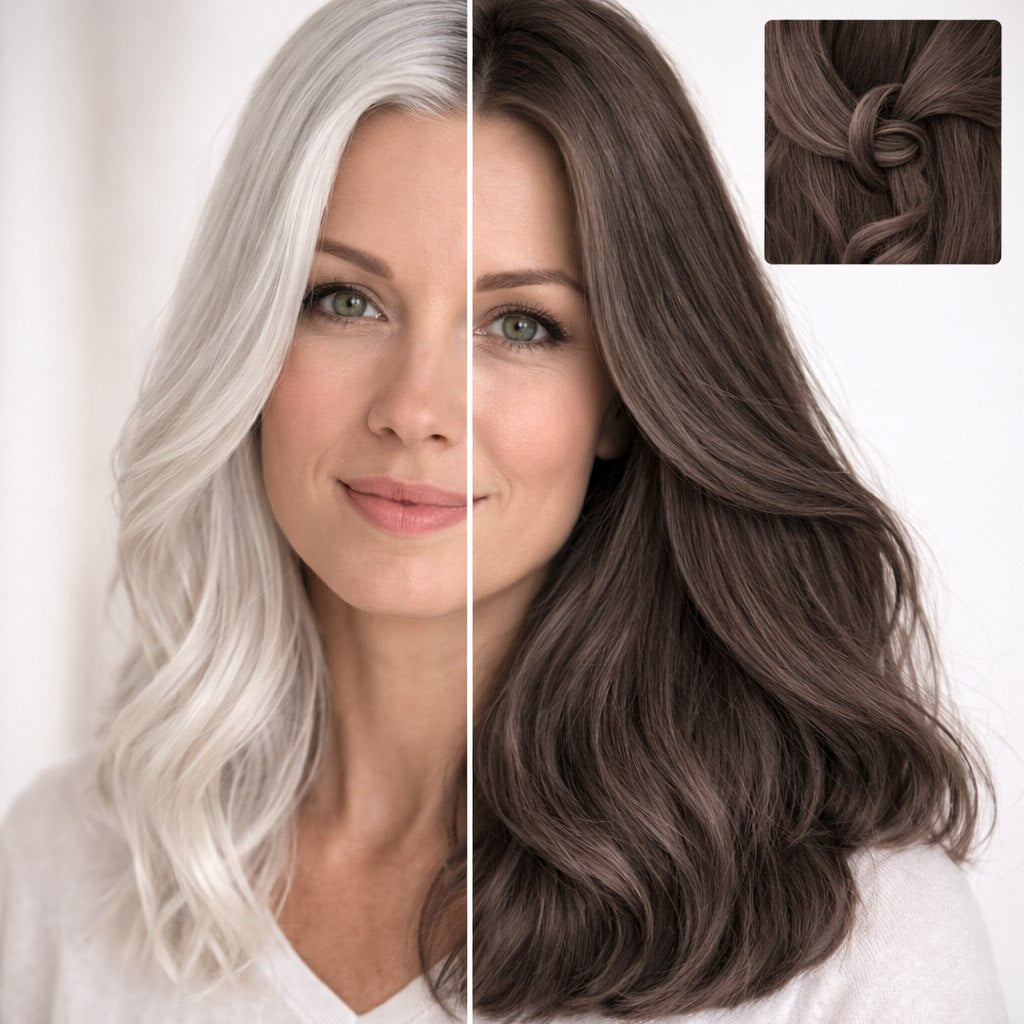 Profi-Pflanzenhaarfarbe SET kühles dunkles Braun "cool deep brown"