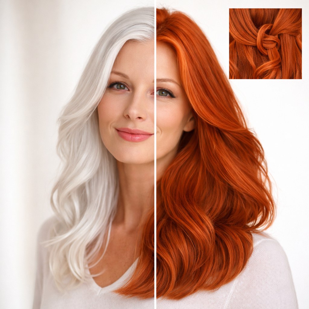 Profi-Pflanzenhaarfarbe SET "kaltes rotes Henna pur - cool pure henna red"