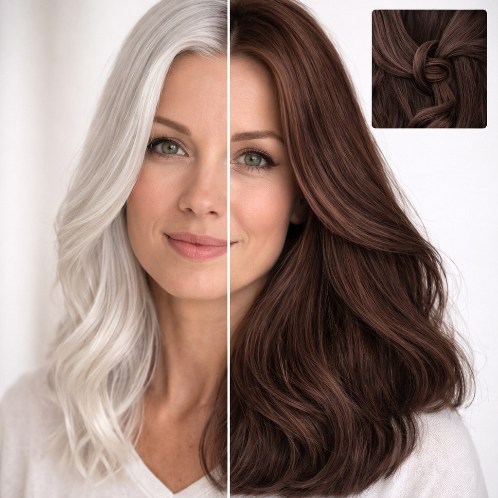 Profi-Pflanzenhaarfarbe SET kühles dunkles Mahagony-Schwarz "cool deep mahagony black"