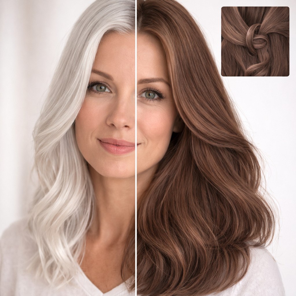 Profi-Pflanzenhaarfarbe SET "kühles mittleres braun - cool middle brown"