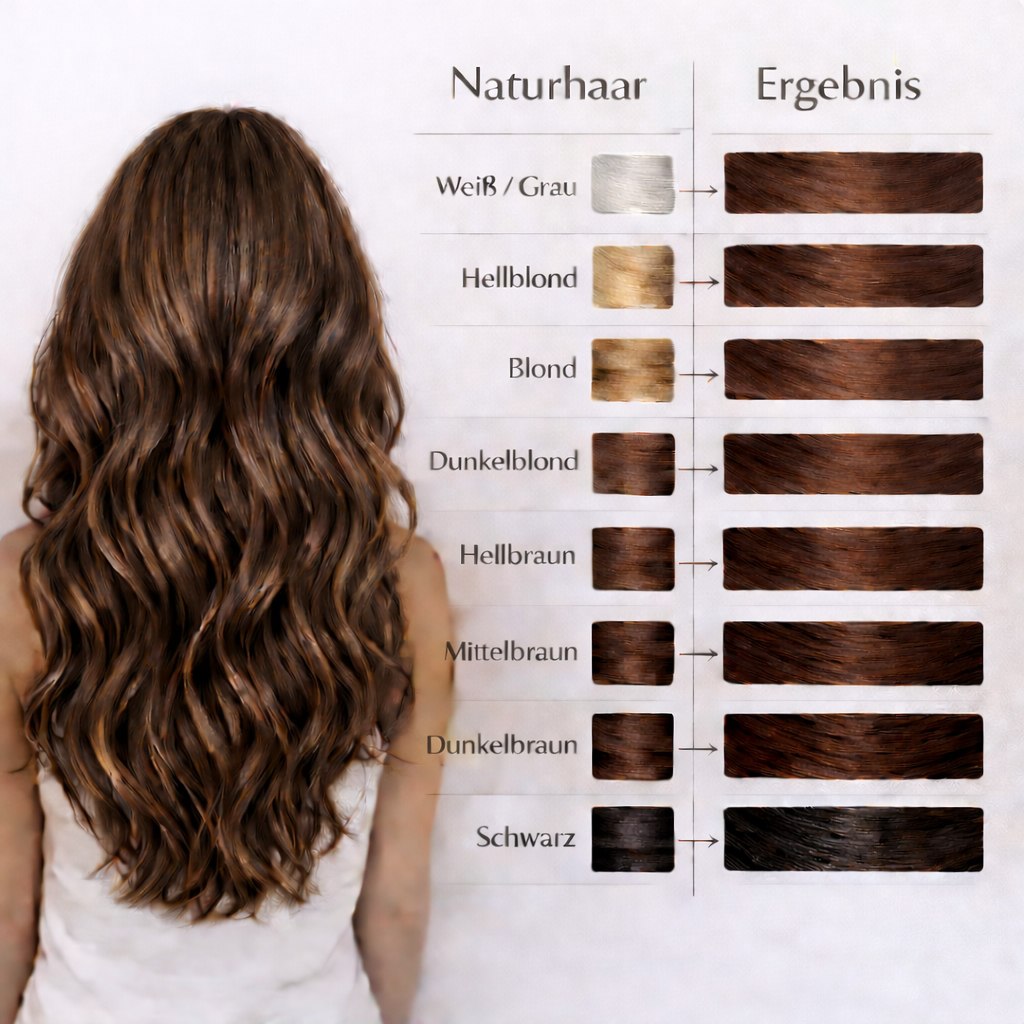 Profi-Pflanzenhaarfarbe SET "warmes Kastanien braun - warm chestnut brown"