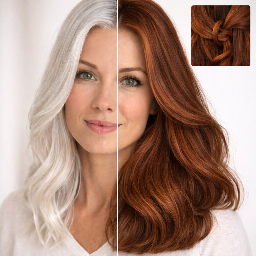 Profi-Pflanzenhaarfarbe SET "warmes Kastanien braun - warm chestnut brown"