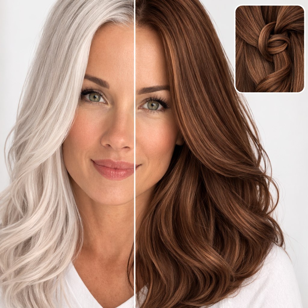 Profi-Pflanzenhaarfarbe SET warmes Schokoladen-Braun "warm chocolate brown"