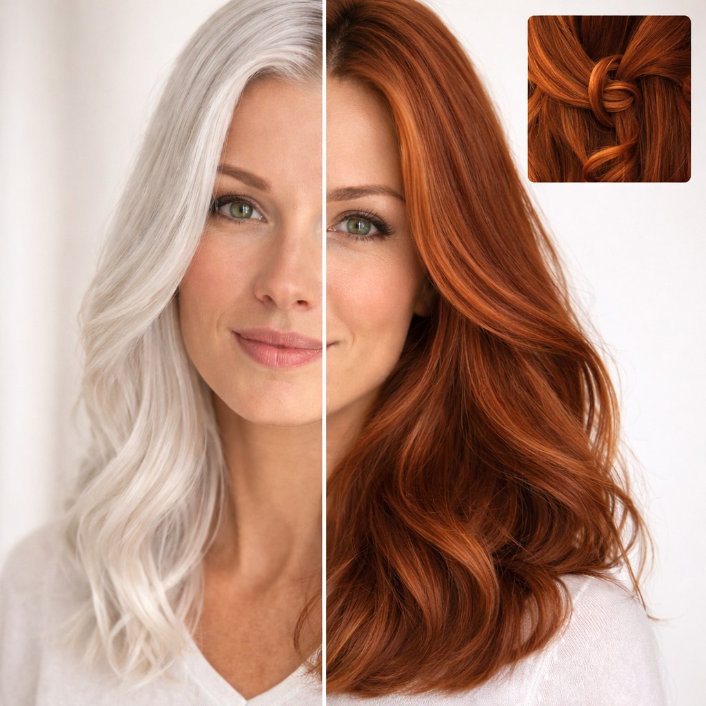 Profi-Pflanzenhaarfarbe SET warmes Kupfer-Braun "warm copper brown"