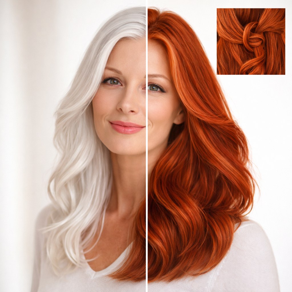 Profi-Pflanzenhaarfarbe SET "warmes Flammen-Rot - warm flame red"