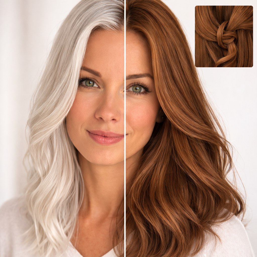 Profi-Pflanzenhaarfarbe SET warmes Nougat-Braun "warm nougat brown"