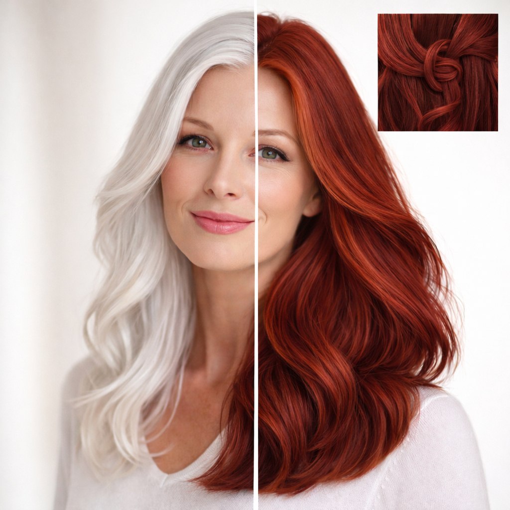 Profi-Pflanzenhaarfarbe SET "warmes Rubin-Rot - warm rubin red"