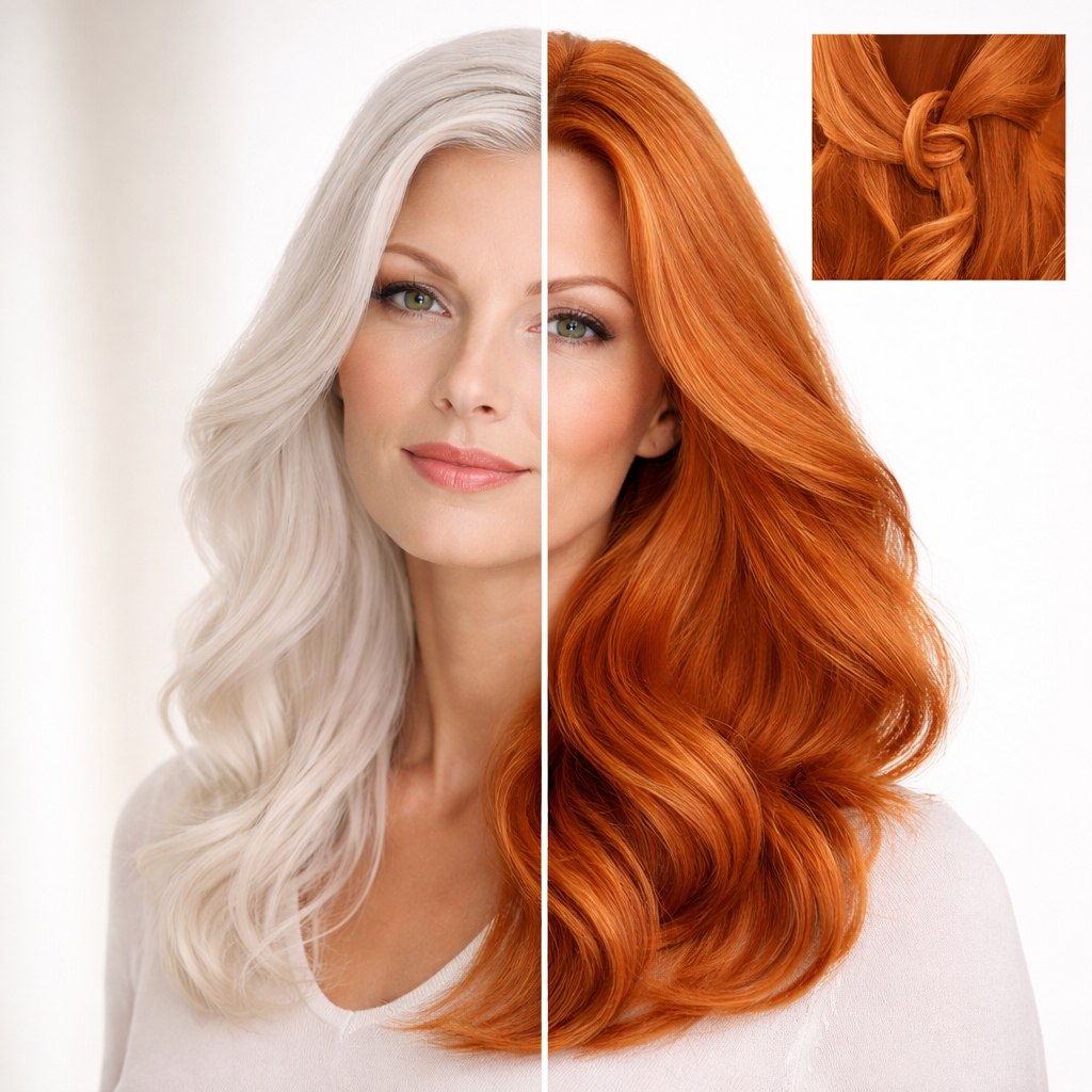 Profi-Pflanzenhaarfarbe SET warmes Kupfer-Rot "warm tizian red"