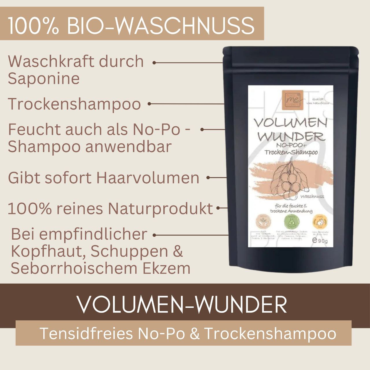 ORGANIC Volume Miracle - No Poo &amp; Dry Shampoo 2 in 1 90g