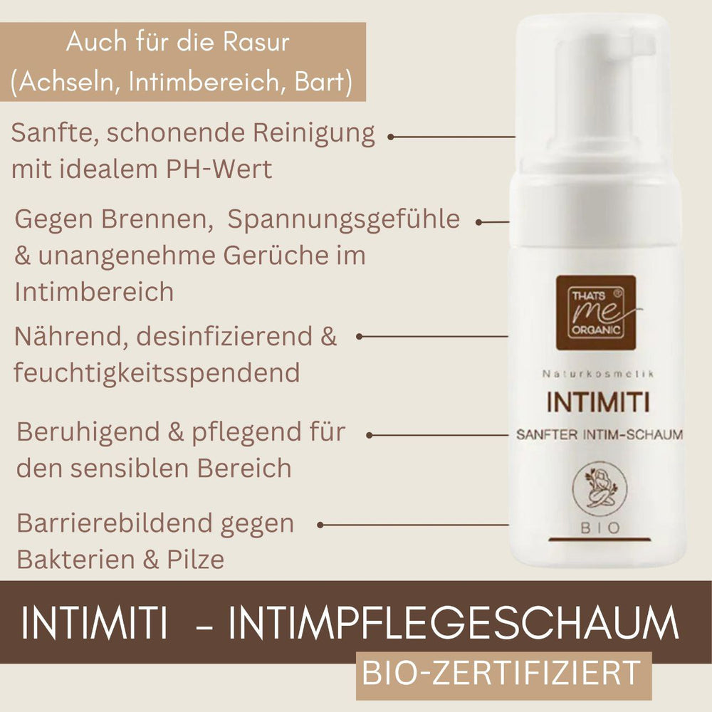 INTIMITI sanfter Bio-Intim-Reinigungs- & Rasierschaum 100ml
