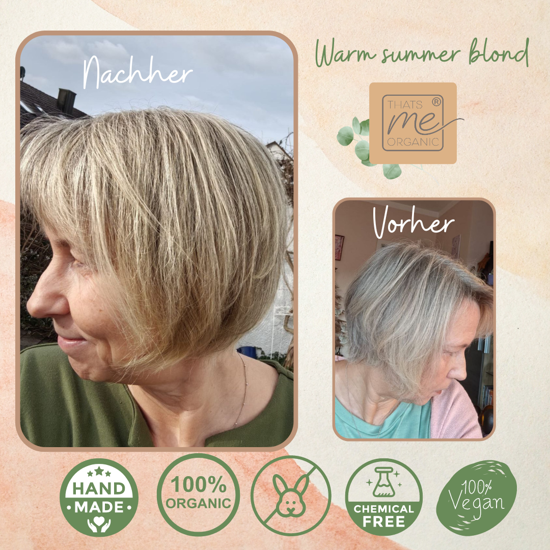 Profi-Pflanzenhaarfarbe SET warmes Sommer-Blond "warm summer blond" - ohne Rotanteil