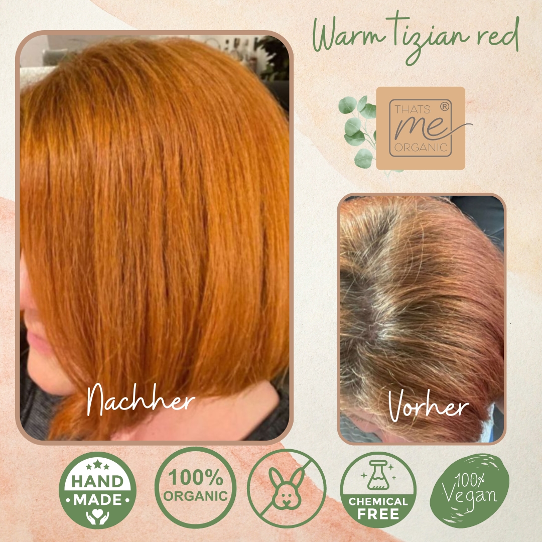 Professional plant hair color warm copper red "warm titian red" 90g refill pack 