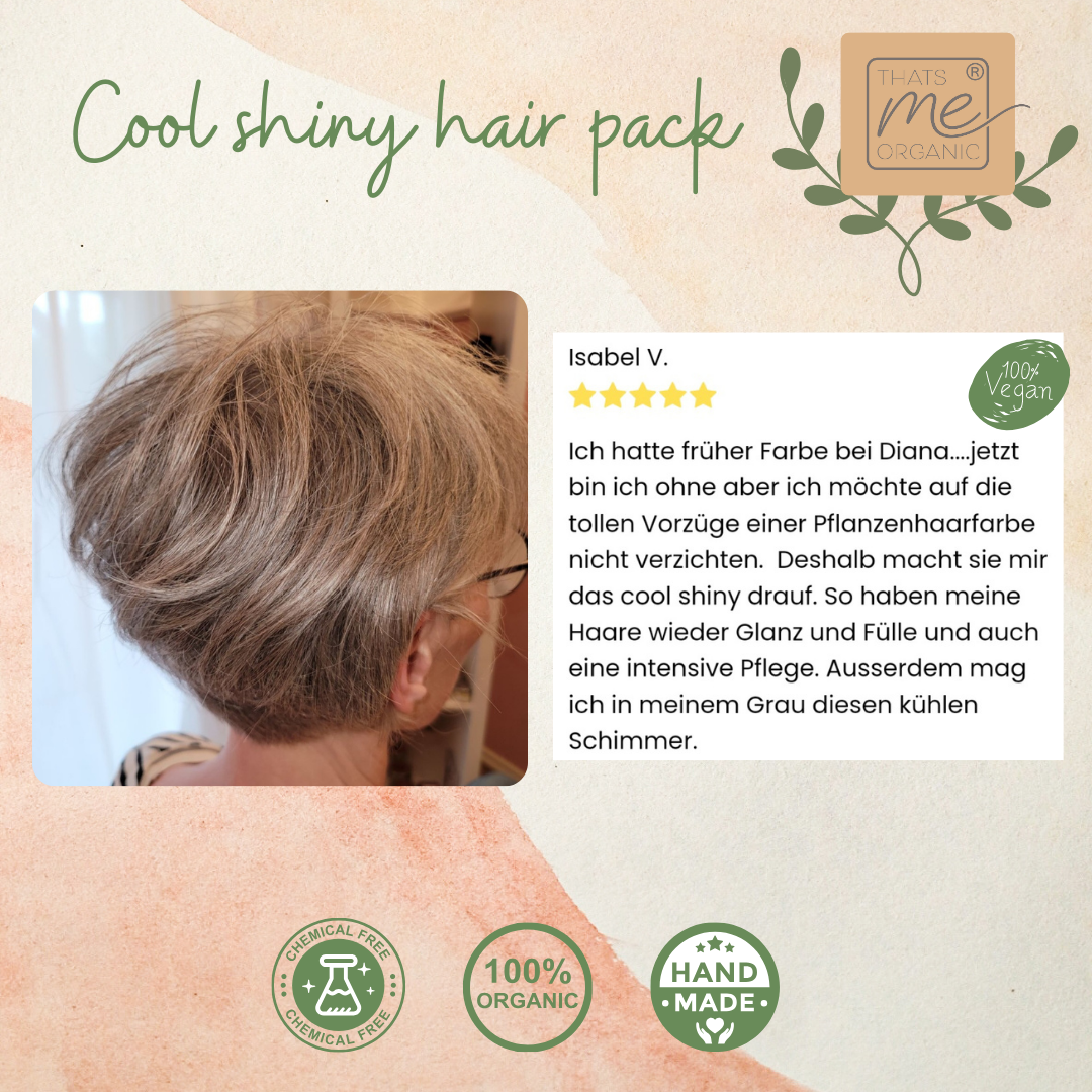 Profi-Pflanzenhaarfarbe kühle farblose Volumen-Glanz-Haarpackung "cool shiny hair pack" 90g Nachfüllpack