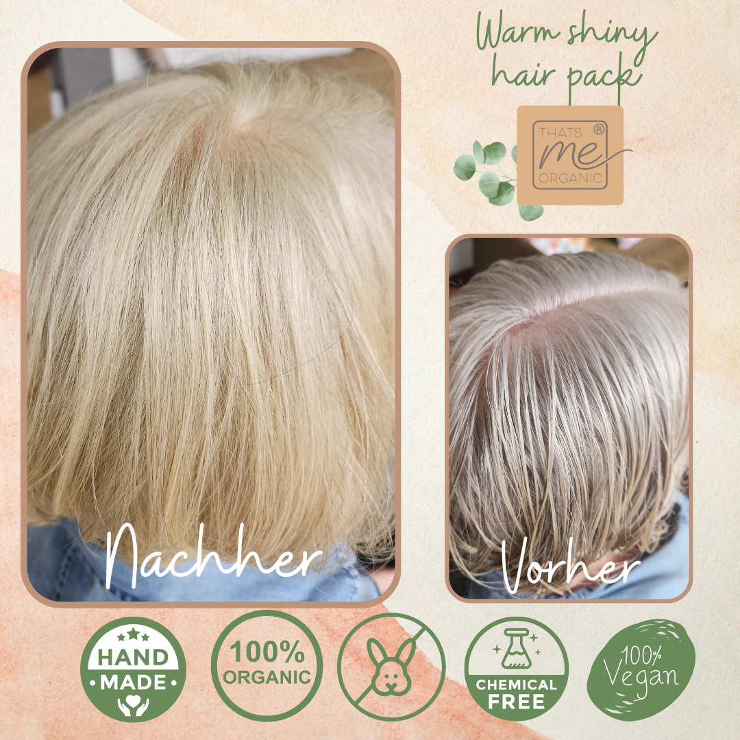 Profi-Pflanzenhaarfarbe SET farblose warm-schimmernde Volumen-Glanz-Haarpackung "warm shiny hair pack"