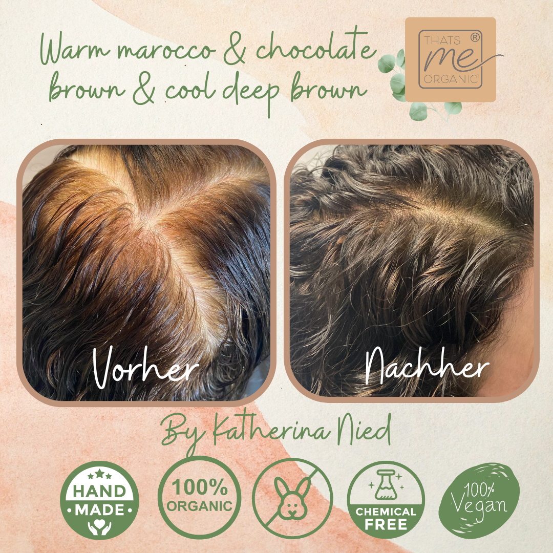 Professional plant hair color SET warm chocolate brown "warm chocolate brown" 