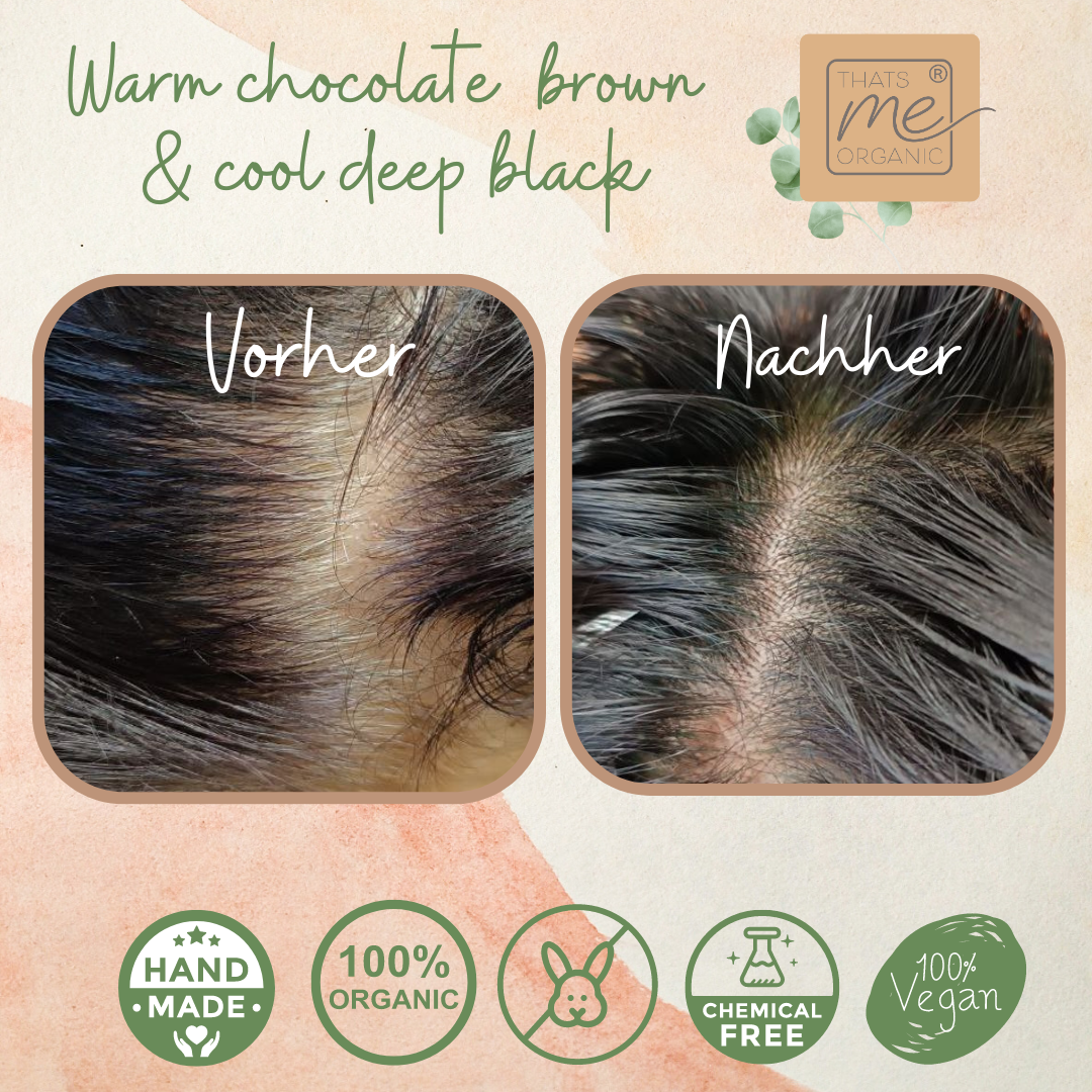 Tintura professionale per capelli vegetali marrone cioccolato caldo "marrone cioccolato caldo" confezione di ricarica da 90 g 