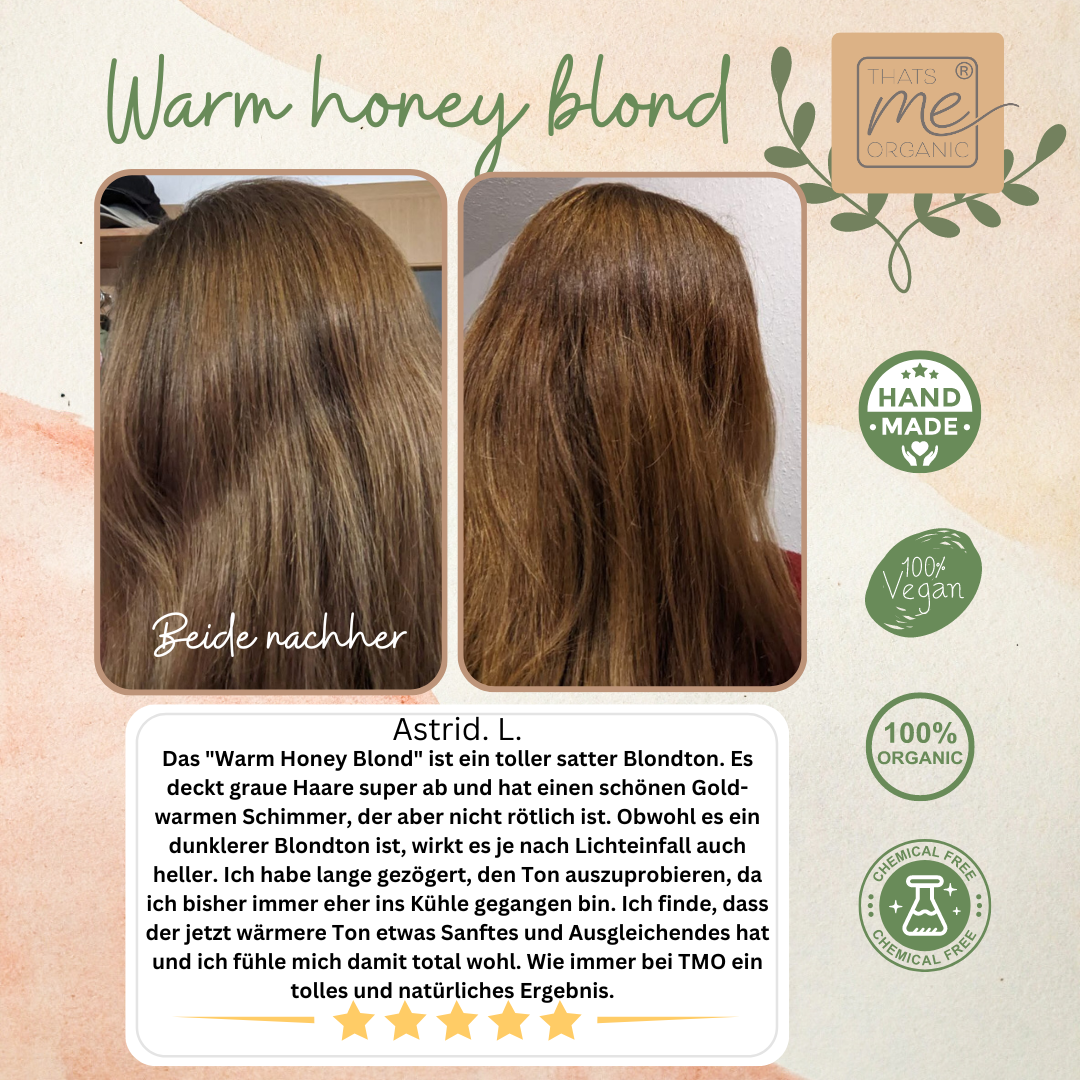 Profi-Pflanzenhaarfarbe SET warmes Honig-Blond "warm honey blond"