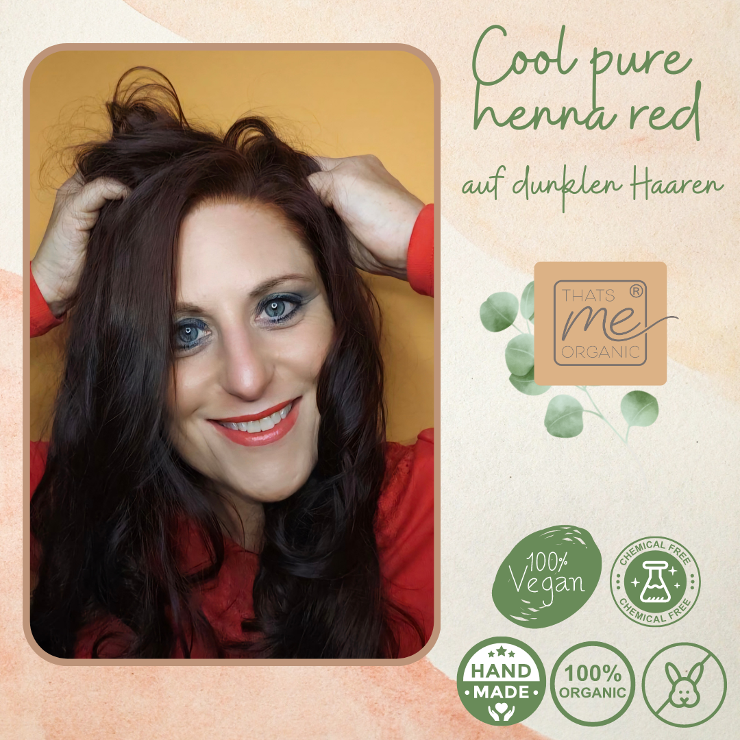 Profi-Pflanzenhaarfarbe "kaltes rotes Henna pur - cool pure henna red" 90g Nachfüllpack