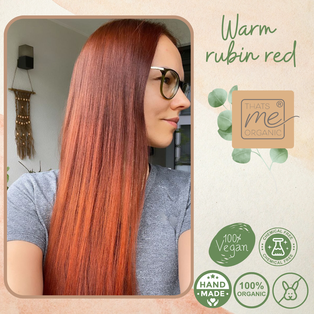 Profi-Pflanzenhaarfarbe SET "warmes Rubin-Rot - warm rubin red"
