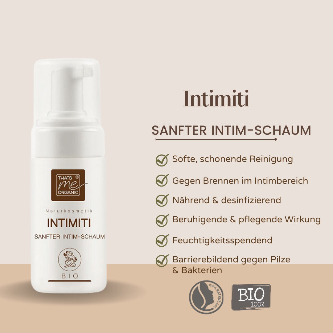 New: INTIMITI gentle organic intimate cleansing foam 100ml