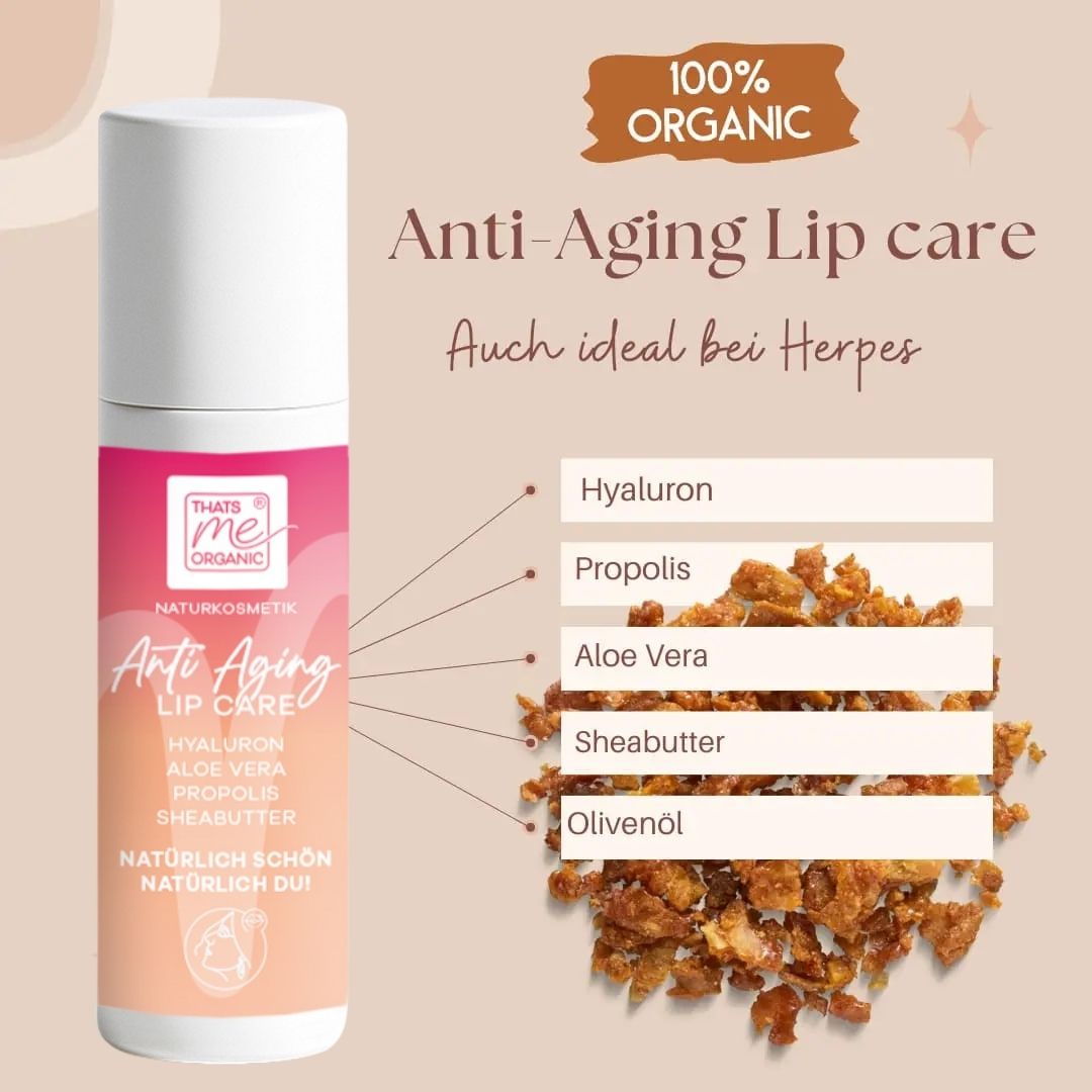 ANTI-AGE LIP-CARE stick per la cura delle labbra con propoli, acido ialuronico, aloe vera e burro di karitè 